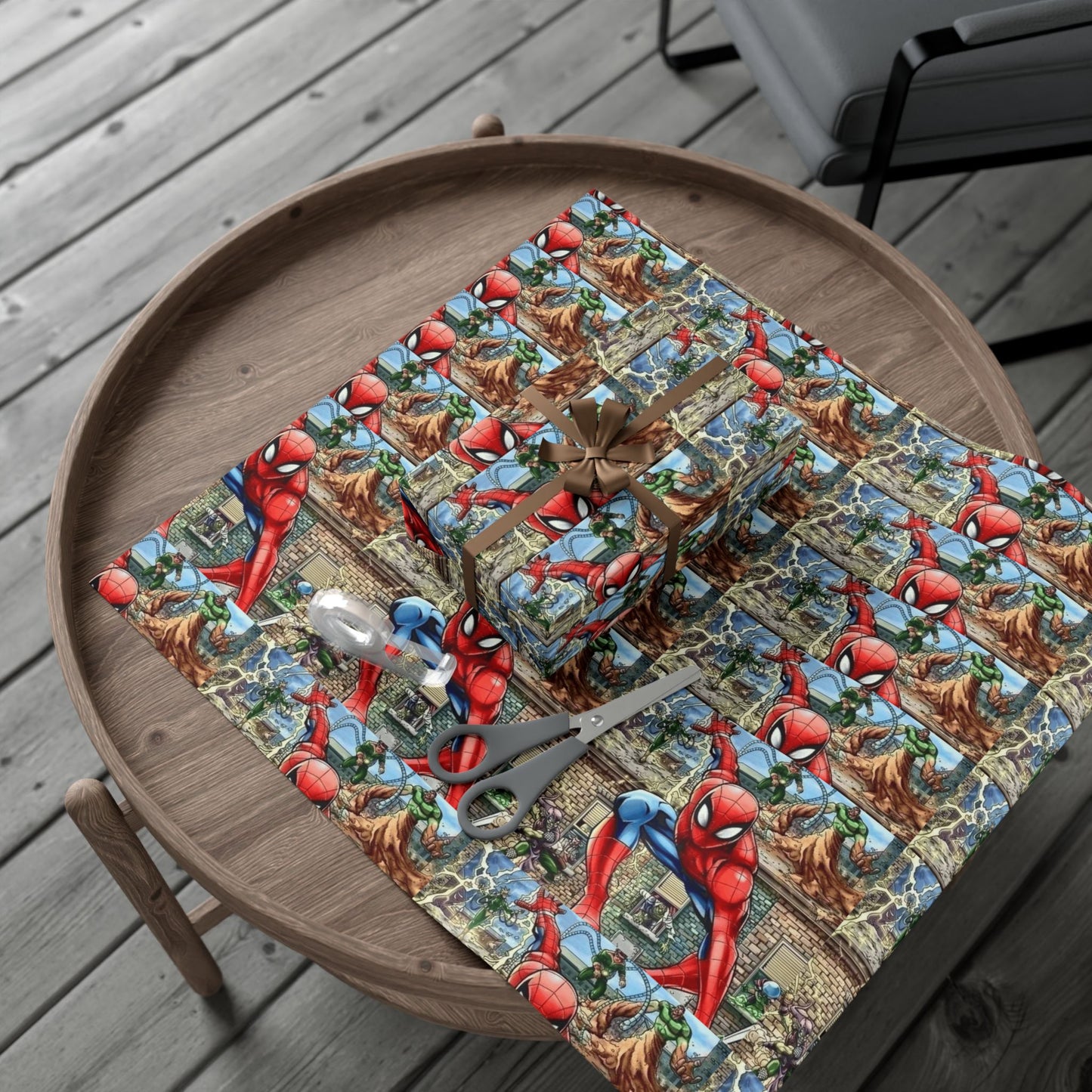 Superhero Pattern Gift Wrap Paper Super Heroe Comic Panel Design