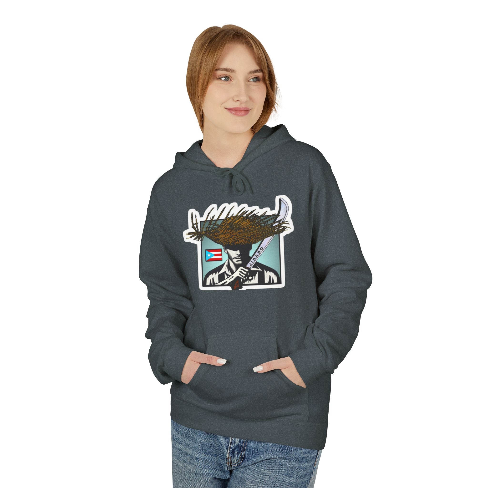Gíbaro Hoodie  Puerto Rican Pride Pullover with Flag Machete Design