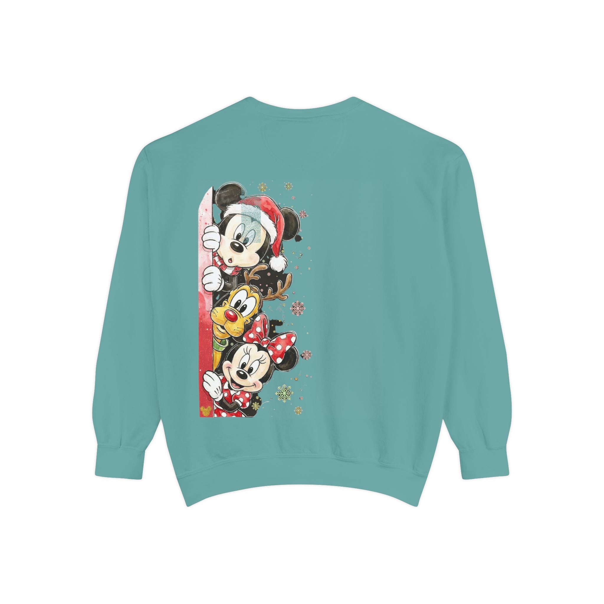 Christmas Disney Characters Sweatshirt  Mickey, Minnie & Pluto Holiday Crew Cartoon Christmas T-shirts and Sweaters