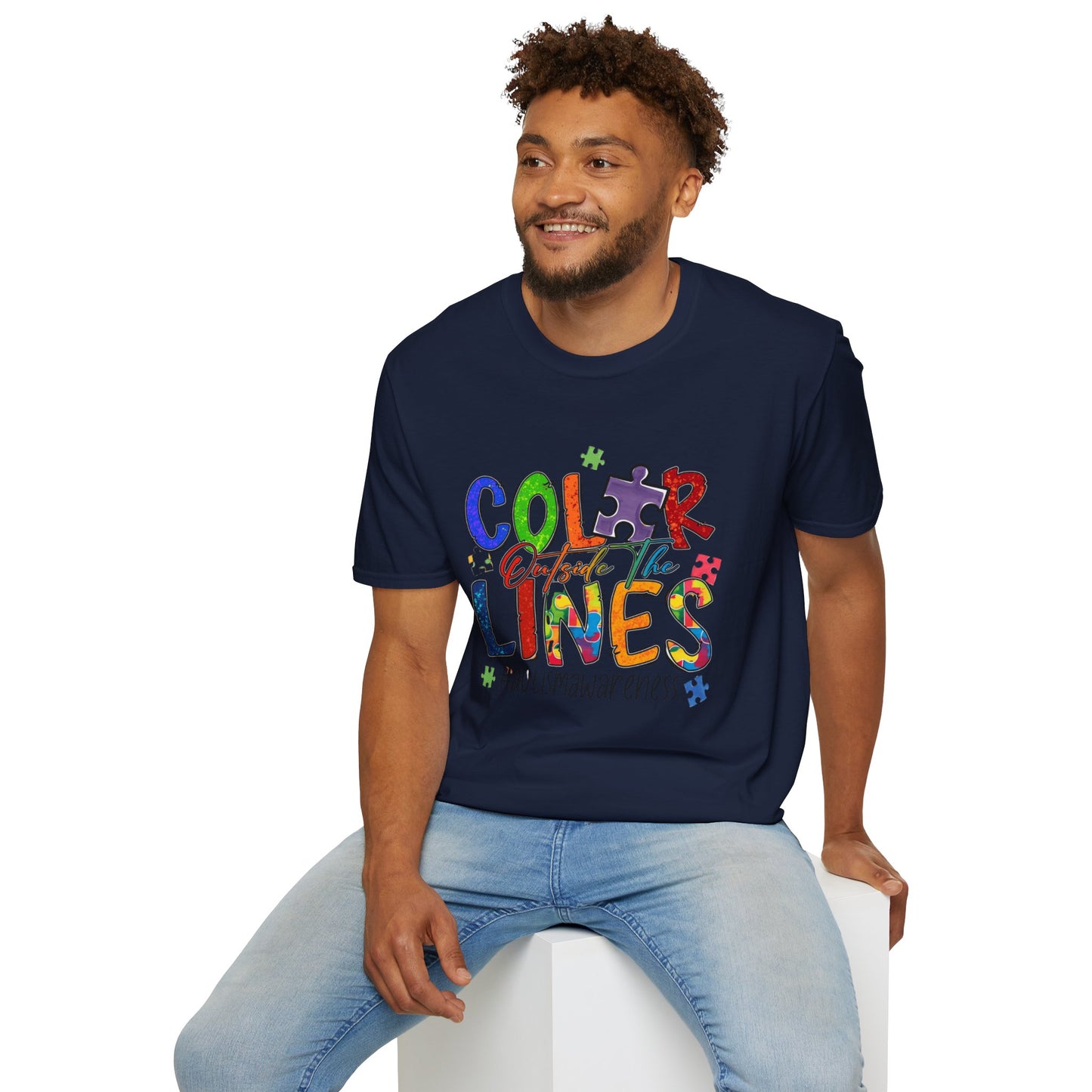 Color Outside the Lines Unisex T-Shirt for Autism Awareness