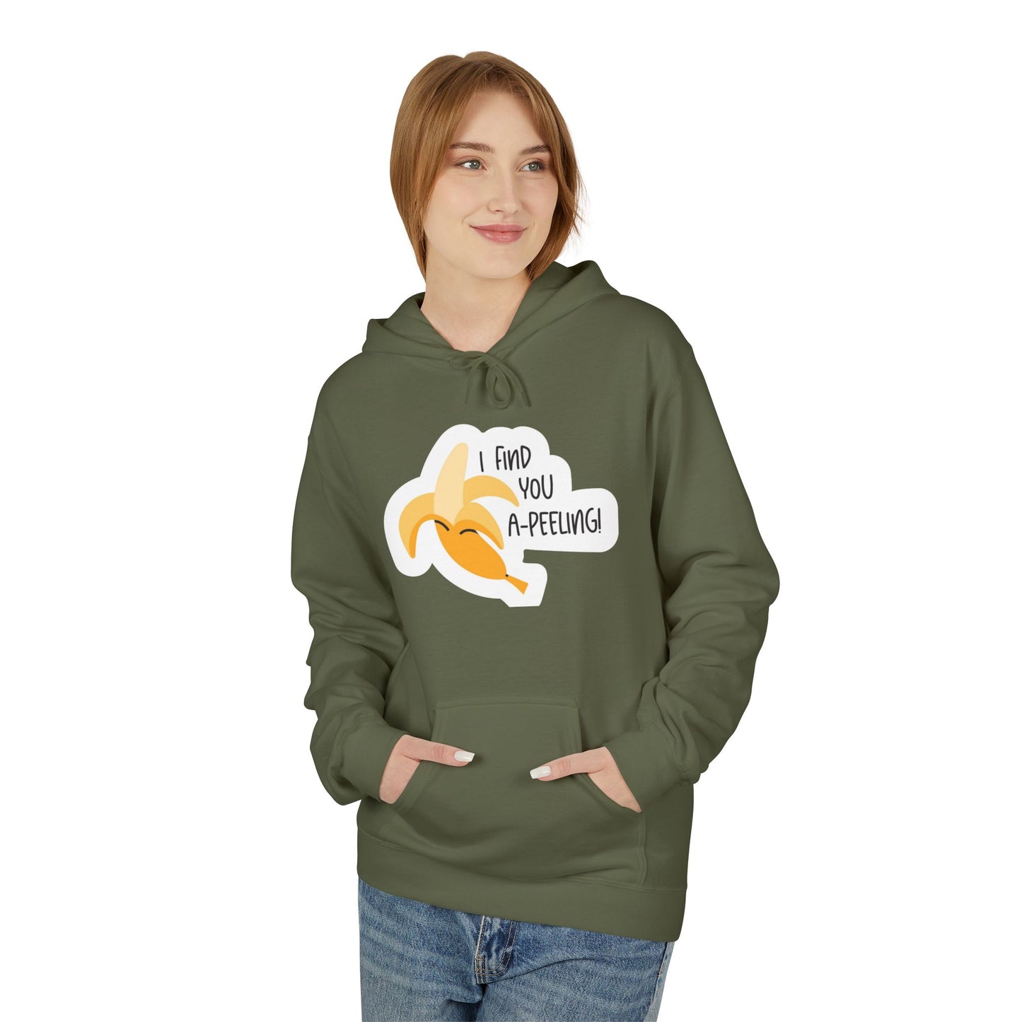 Peeling Banana Hoodie  "I Found You (Peeling)" Cute Fruit Pun Pullover
