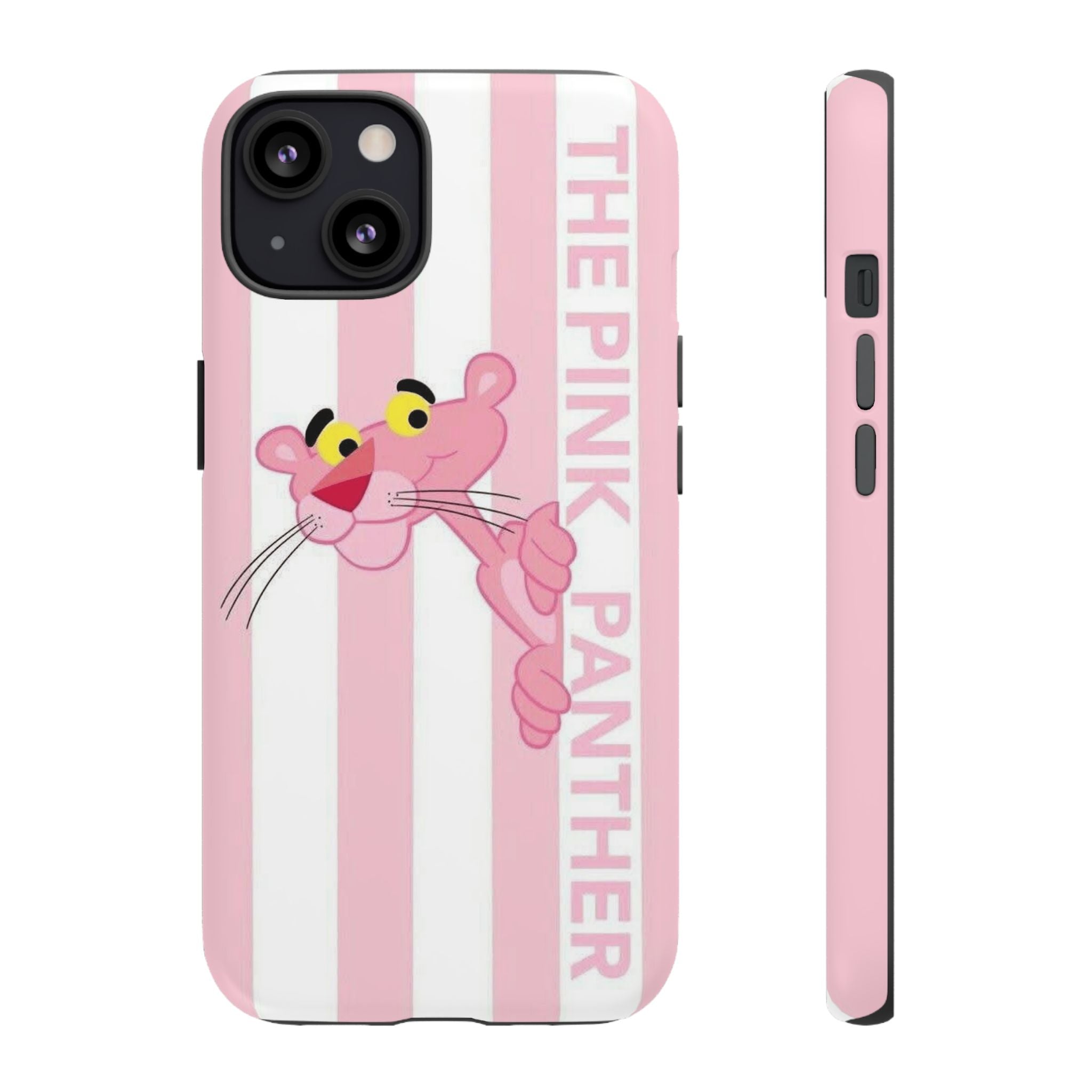 Pink Panther Tough Case Retro Striped Phone Case with "The Pink Panther" Design