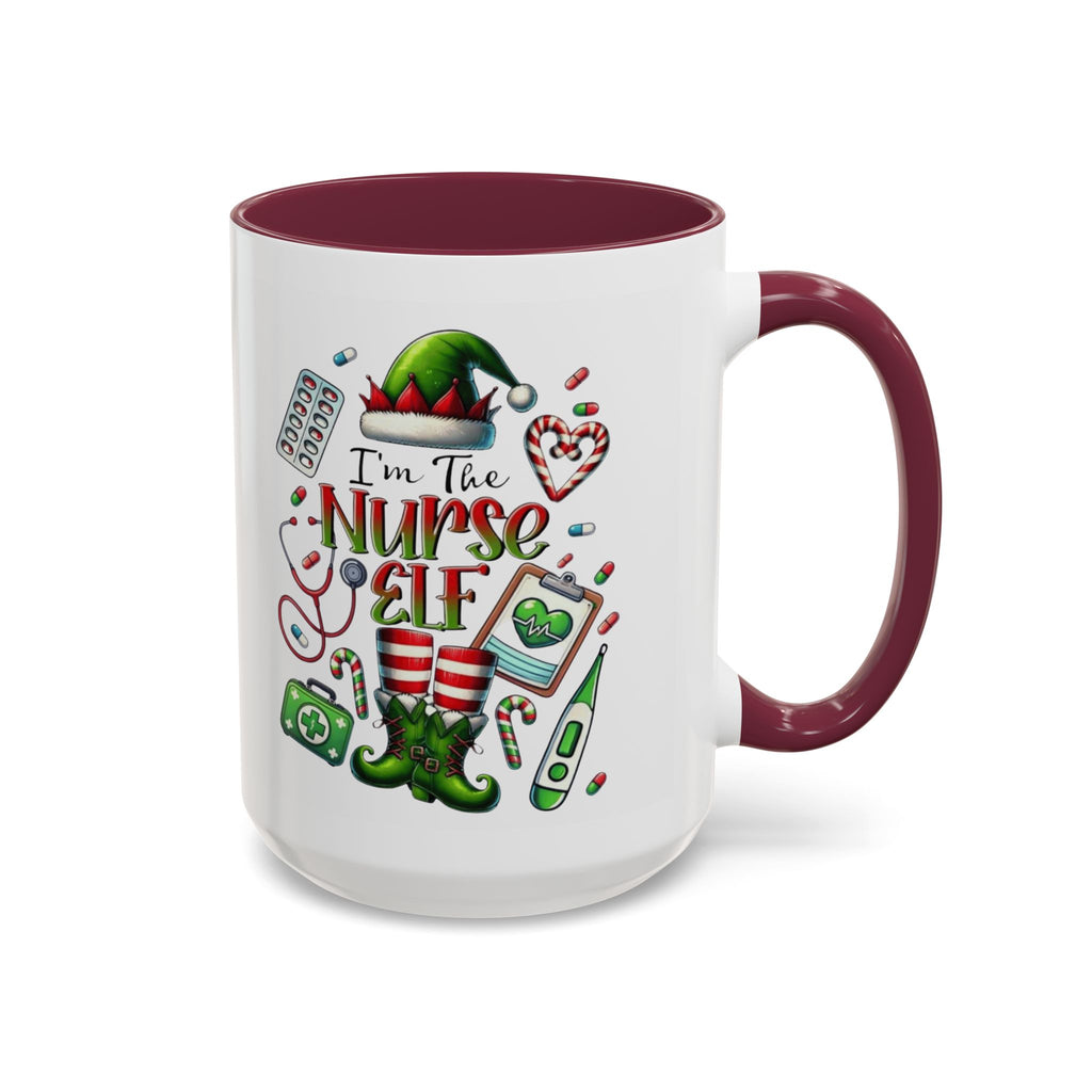 Nurse Elf Coffee Mug — Christmas Medical Holiday Gift (11oz & 15oz) Medical Christmas Mug