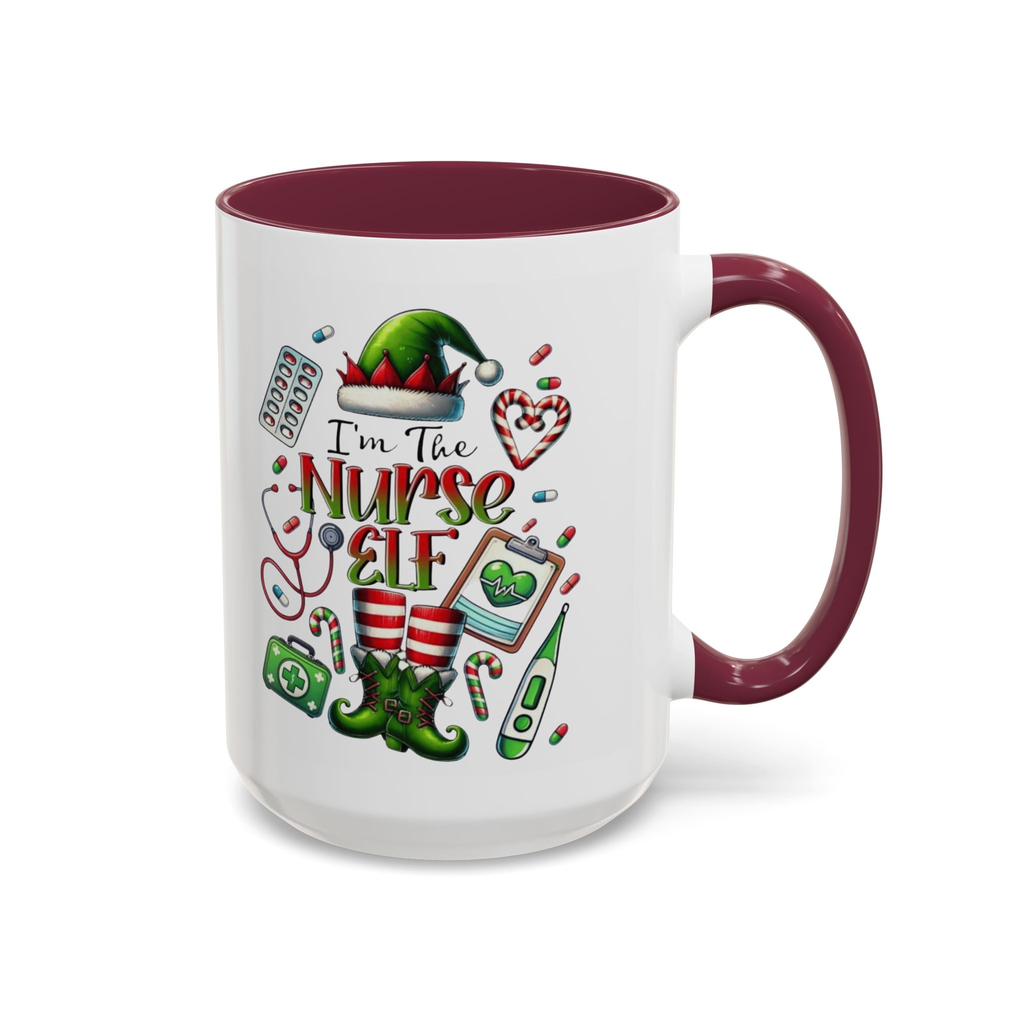 Nurse Elf Coffee Mug — Christmas Medical Holiday Gift (11oz & 15oz) Medical Christmas Mug