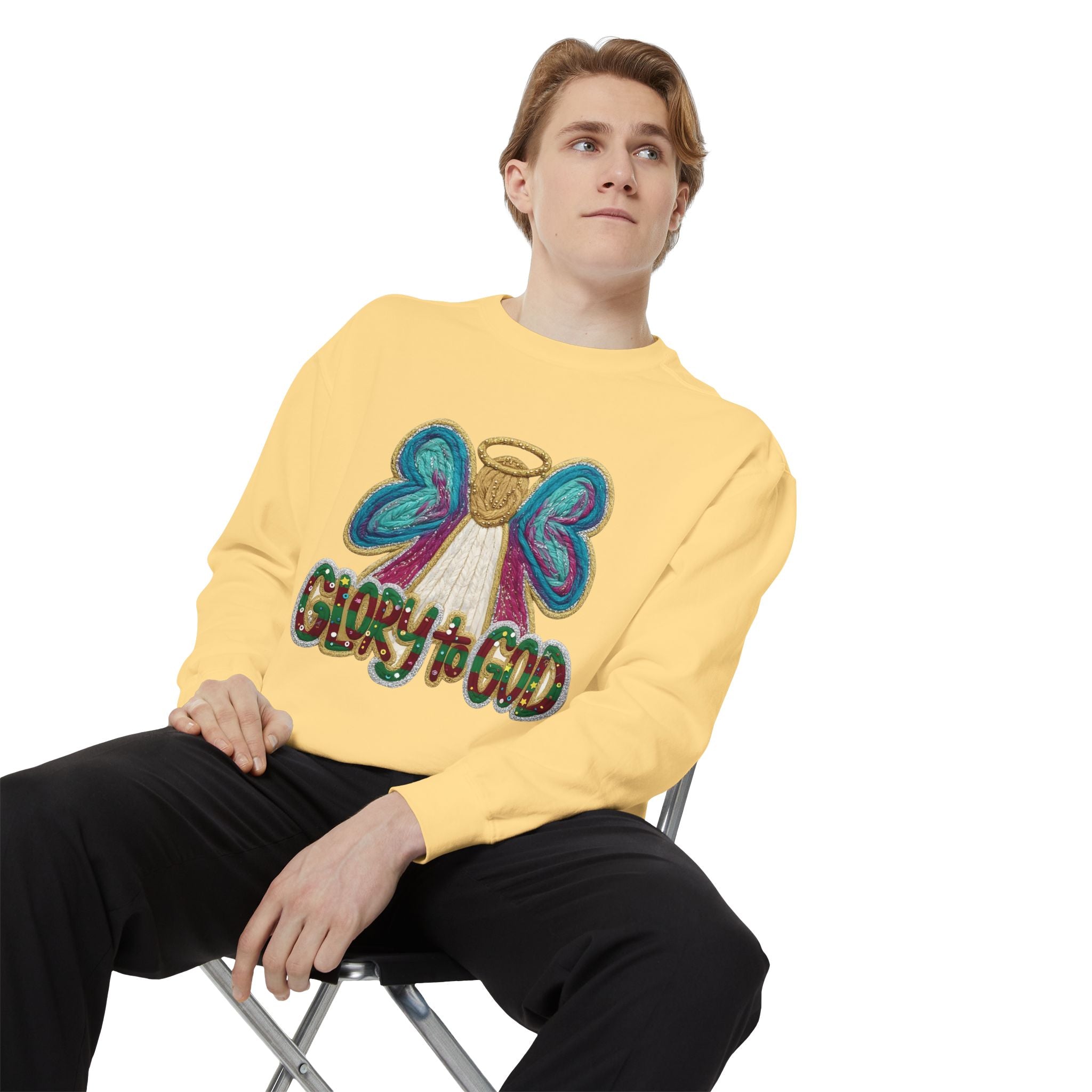 Glory to God Angel Sweatshirt Christmas Holiday Collection  Festive T-Shirt & Sweater