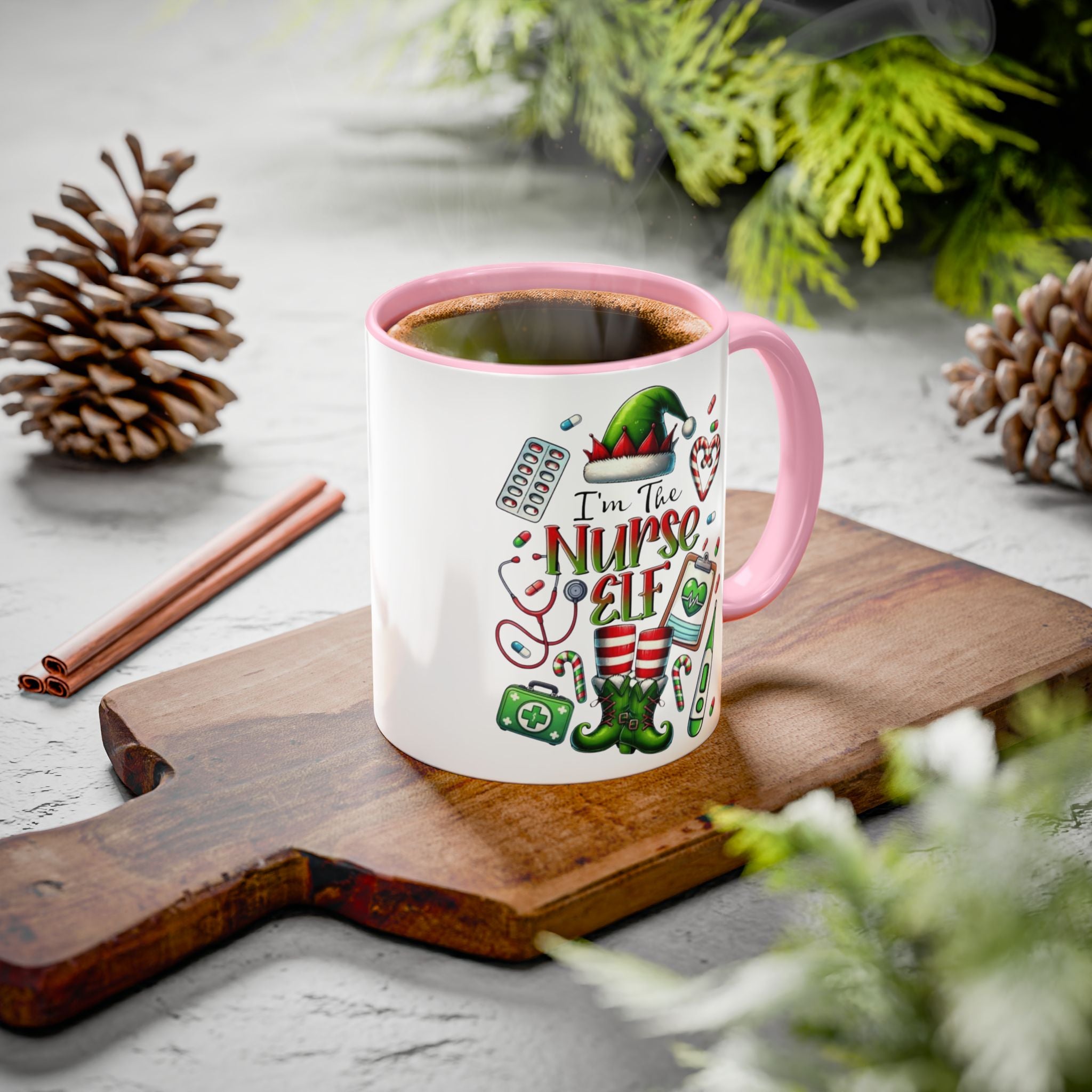 Nurse Elf Coffee Mug — Christmas Medical Holiday Gift (11oz & 15oz) Medical Christmas Mug