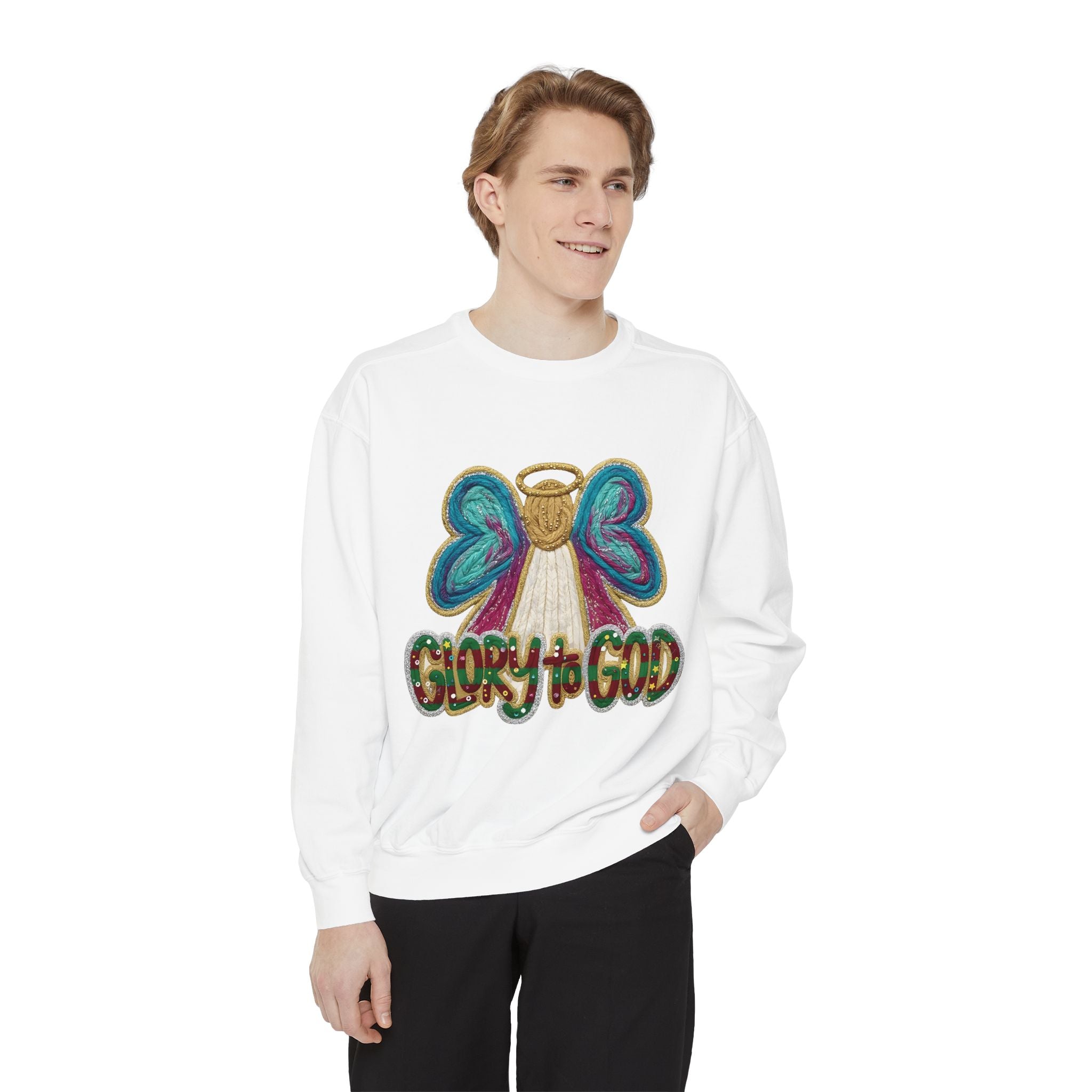 Glory to God Angel Sweatshirt Christmas Holiday Collection  Festive T-Shirt & Sweater