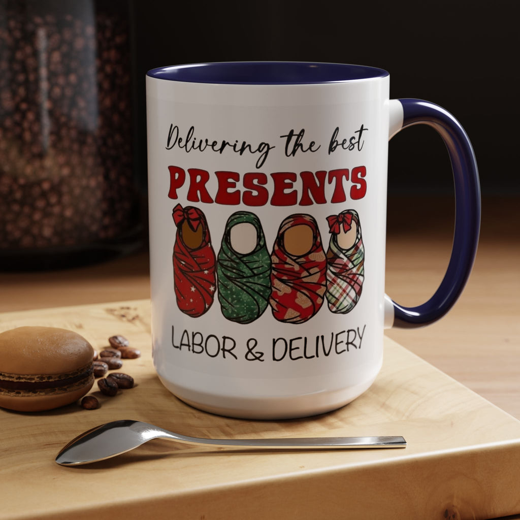 Christmas Presents Delivery Coffee Mug — "Delivering the Best Presents" Accent Mug Medical Christmas Mug,