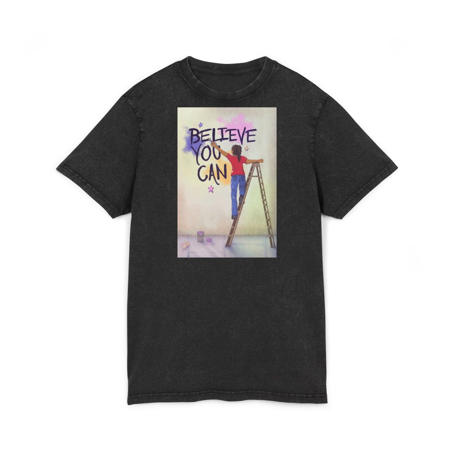 🧘‍♀️ Wear Your Peace. Believe You Can Acid Washed Tee - Motivational Shirt, Vintage Style T-Shirt, Casual Wear, Gift for Friends, Inspirational Apparel