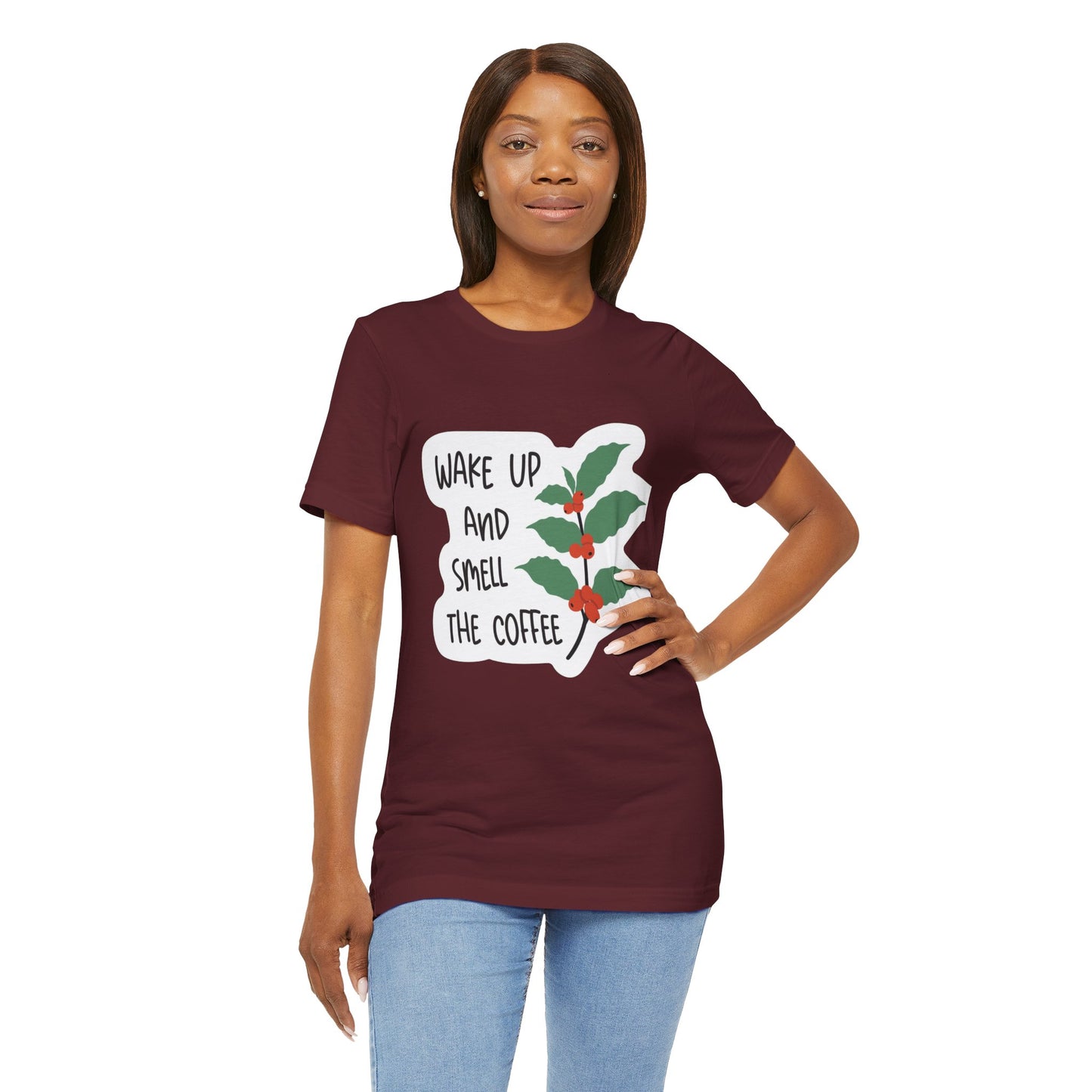 Wake Up and Smell the Coffee Tee  Coffee Plant Graphic T-Shirt