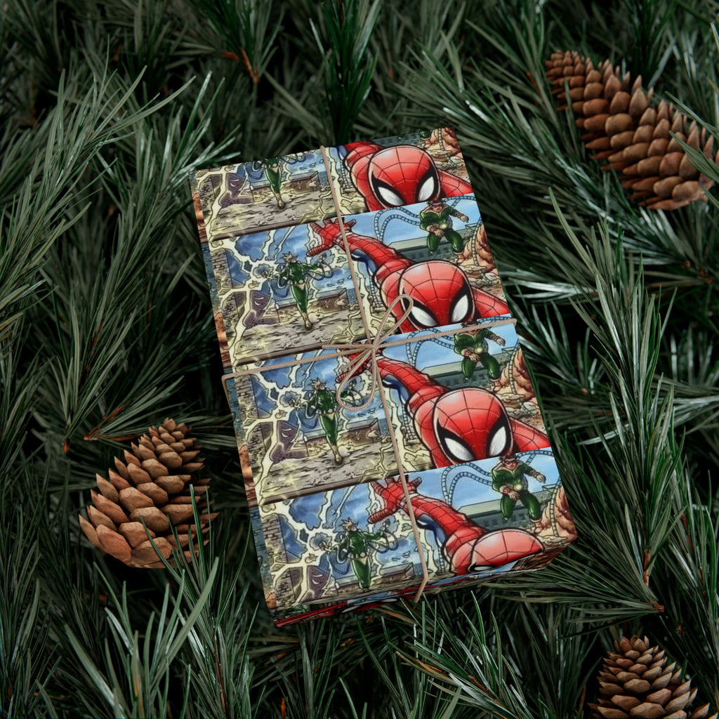 Superhero Pattern Gift Wrap Paper Super Heroe Comic Panel Design