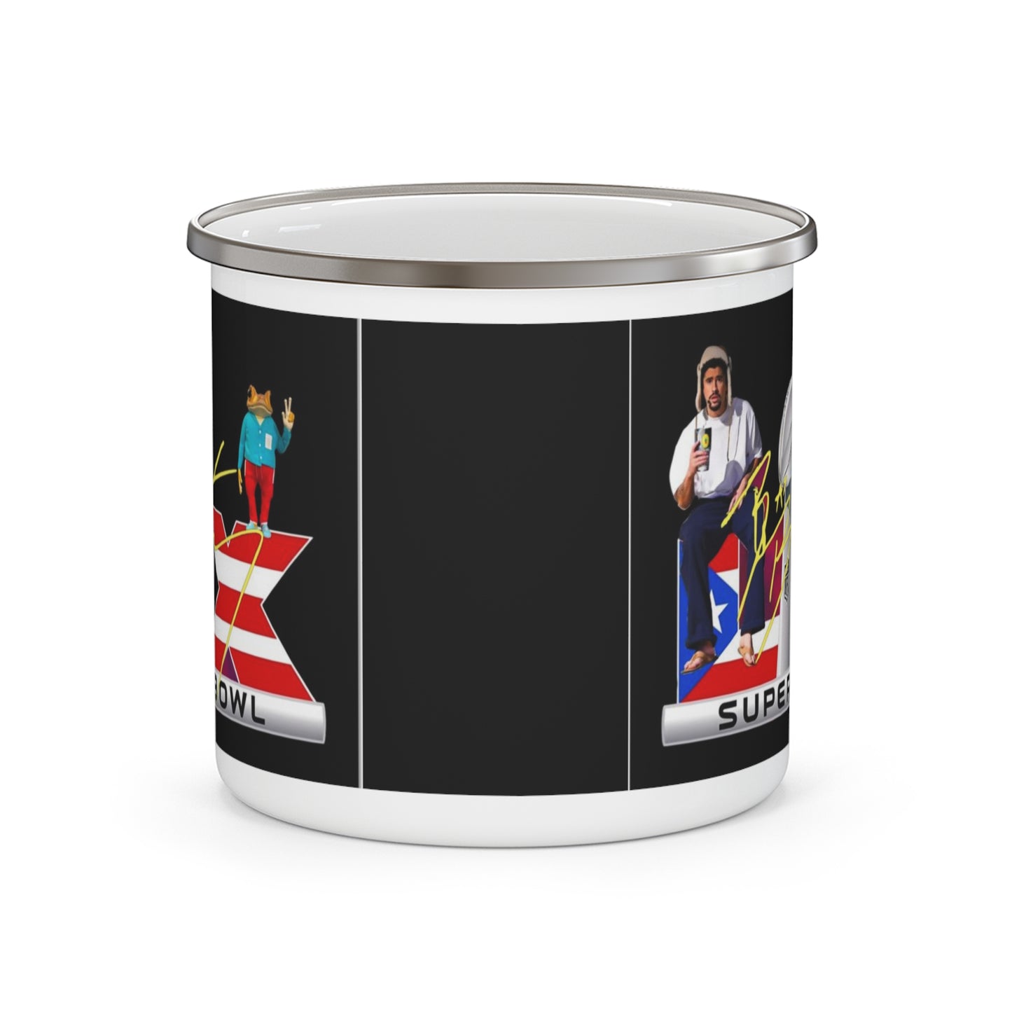 Benito 2026 Super Bowl Enamel Camping Mug with Retro Design