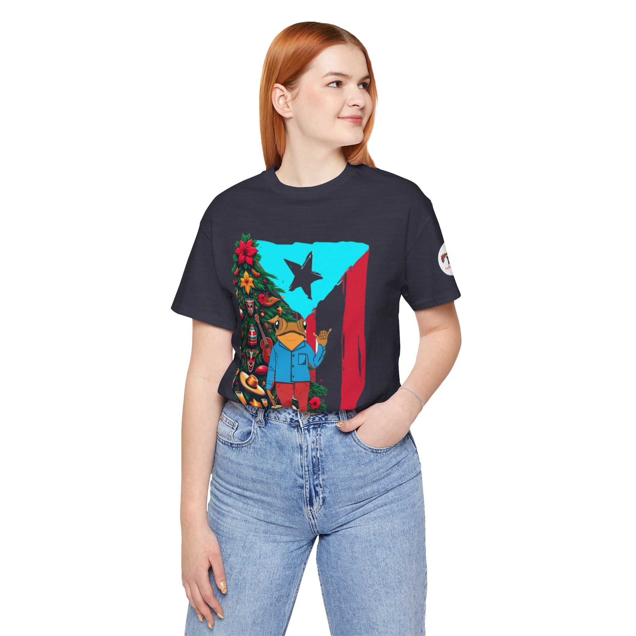Puerto Rico Holiday T-Shirt  Coquí by Christmas Tree Graphic Puerto Rico’s Navidades