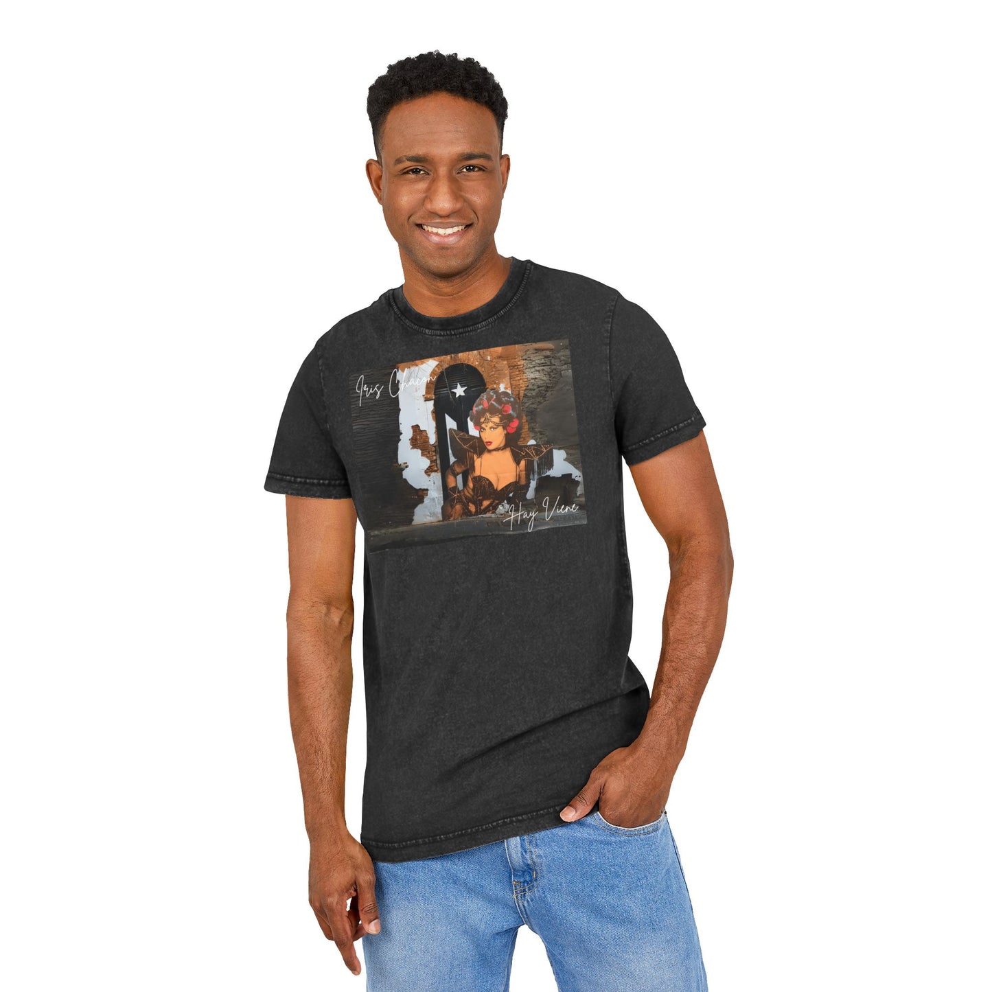 Iris Chacon Puerto Rico Acid Washed Graphic Tee, Vintage Style T-Shirt, Casual Summer Wear, Unique Gift for Her, Stylish Everyday Top