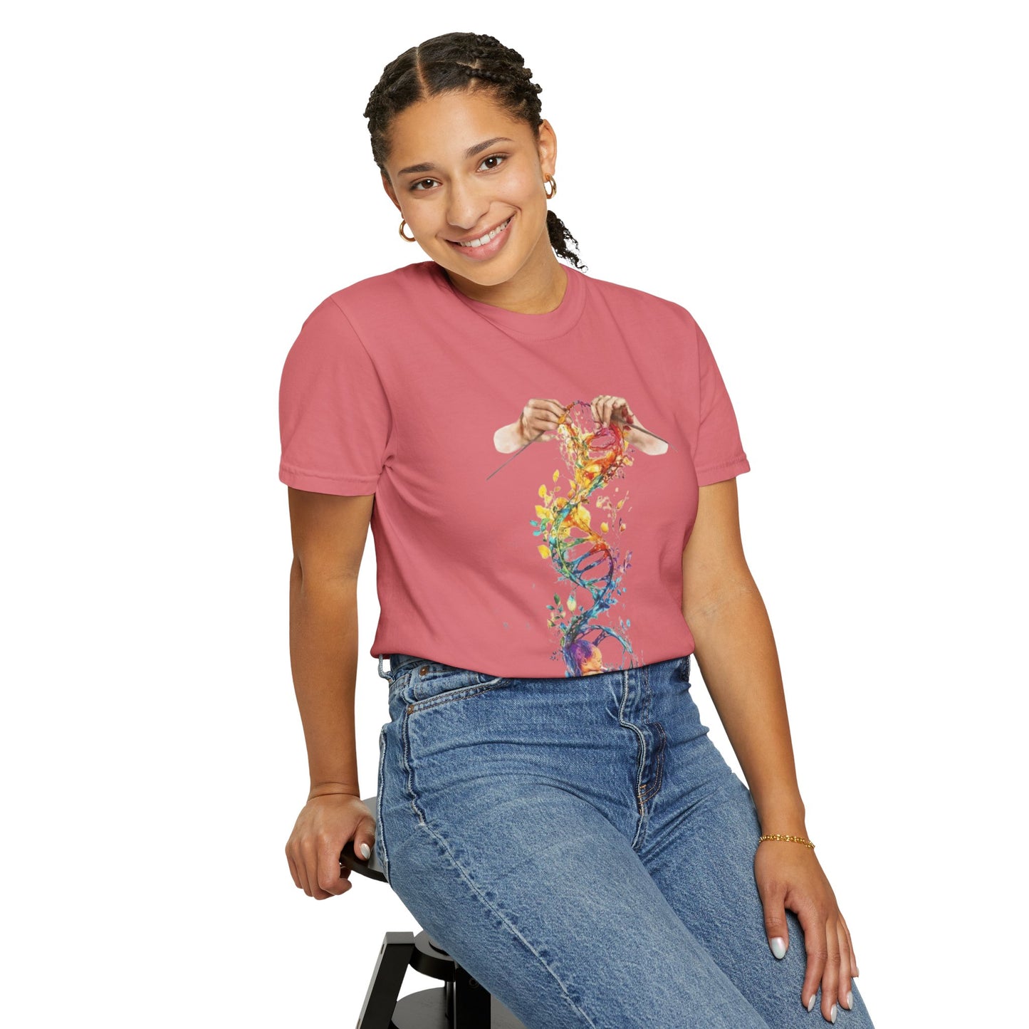 👚 Soft. Stylish. Mom-approved. Order now and gift her something she'll actually wear! Colorful DNA Art Unisex T-shirt, Science Tee, Creative Garment, Gift for Scientists,