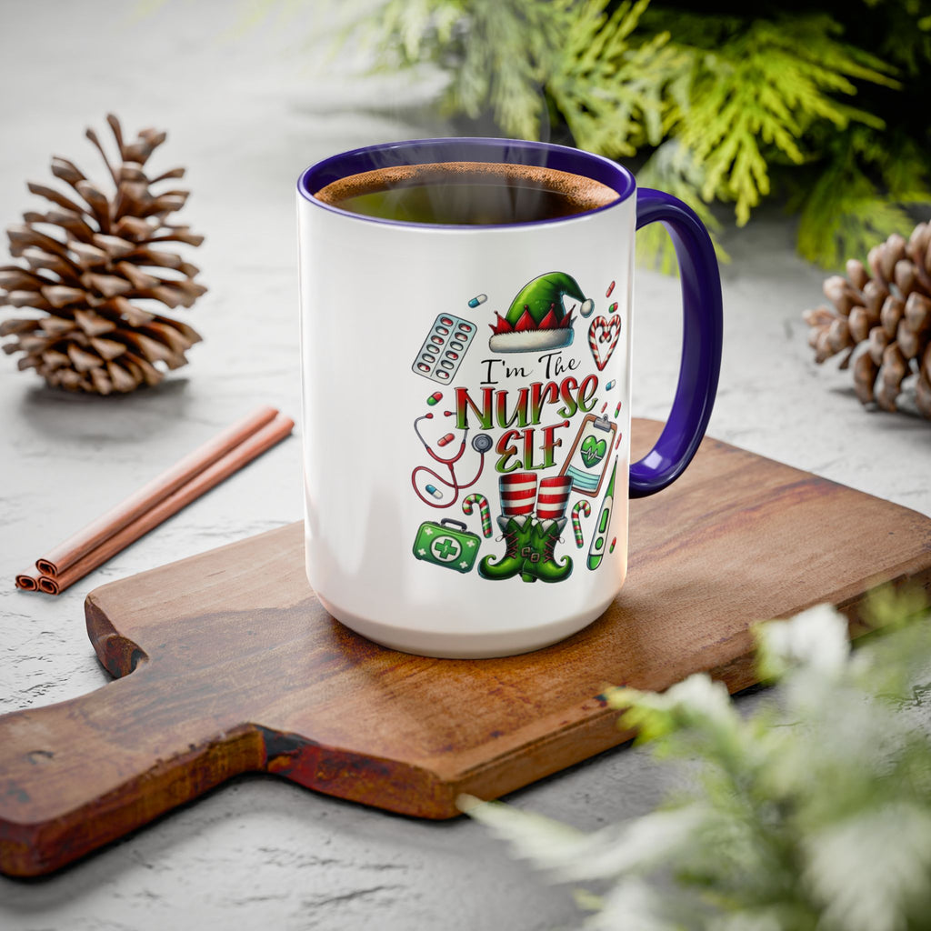 Nurse Elf Coffee Mug — Christmas Medical Holiday Gift (11oz & 15oz) Medical Christmas Mug