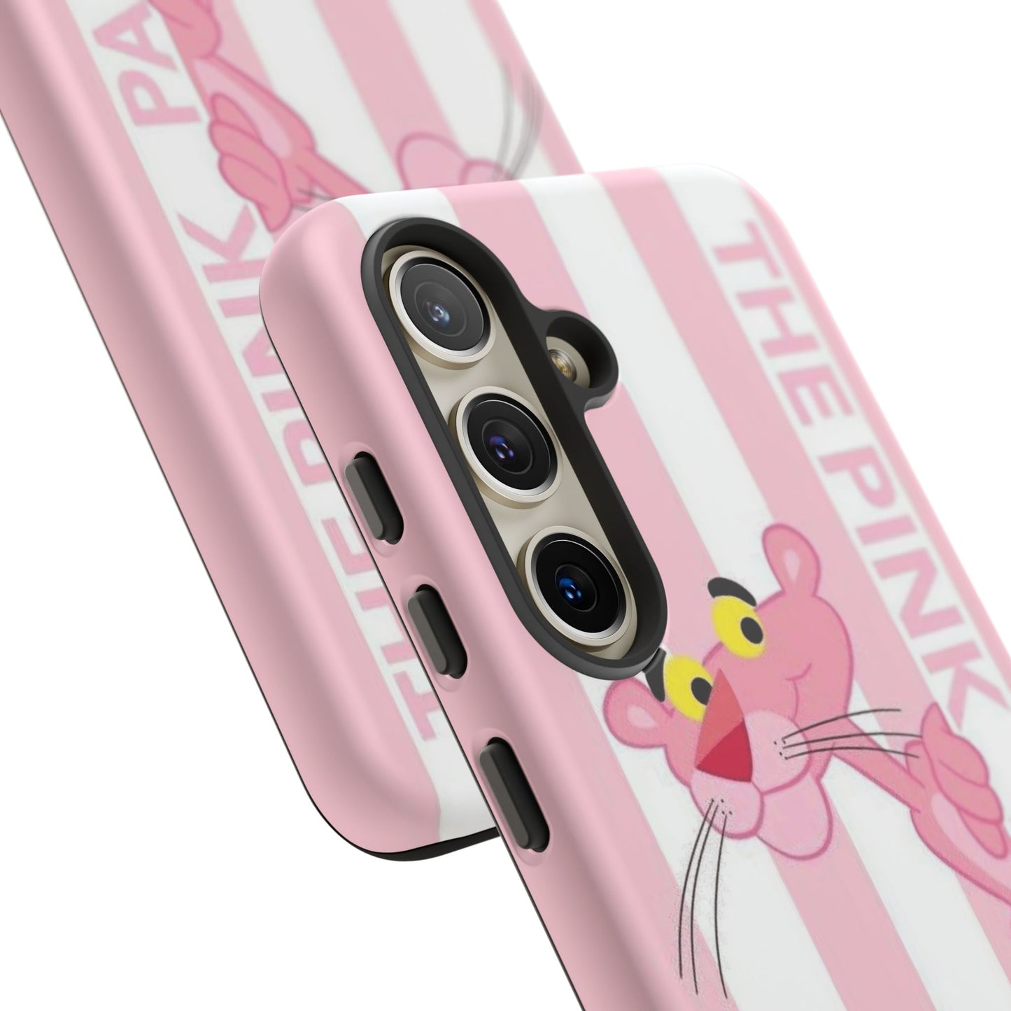 Pink Panther Tough Case Retro Striped Phone Case with "The Pink Panther" Design