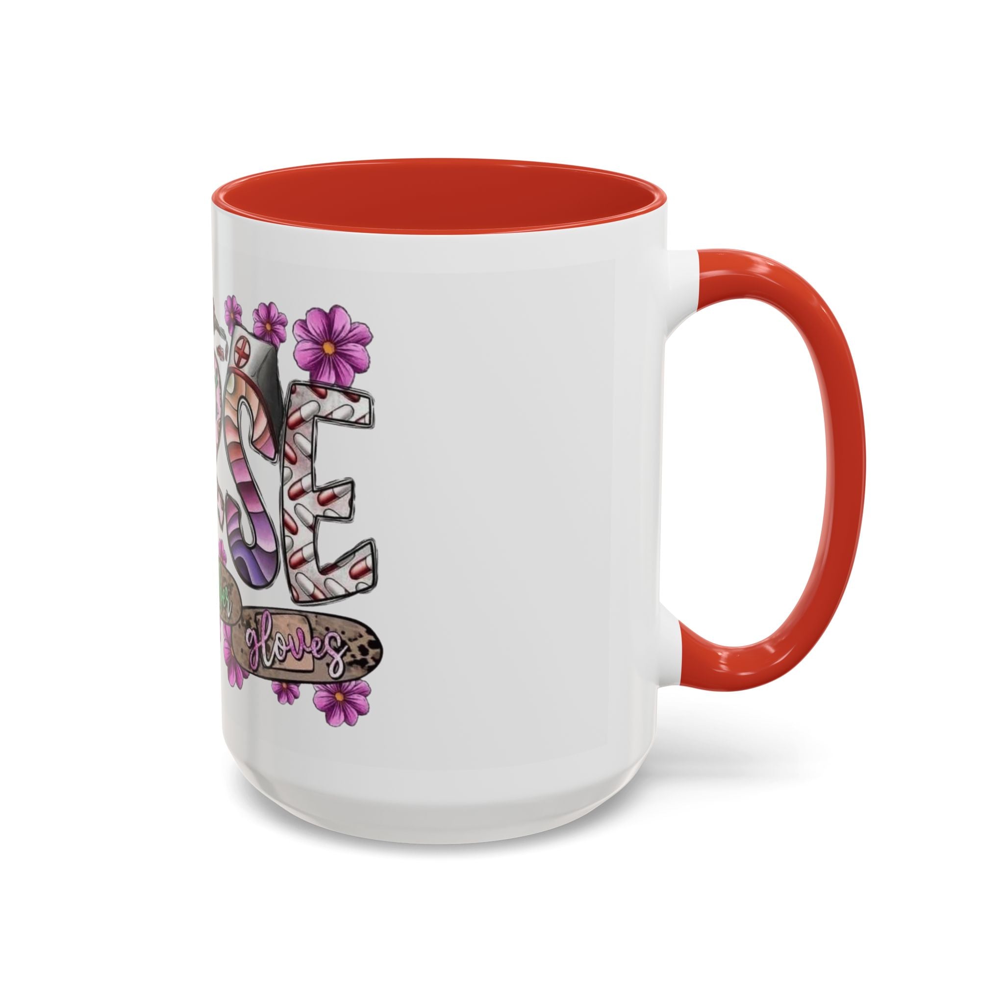 Nurse Love Coffee Mug  Cute Floral Medical Stethoscope & Syringe Design (11/15oz) Medical Christmas Mug