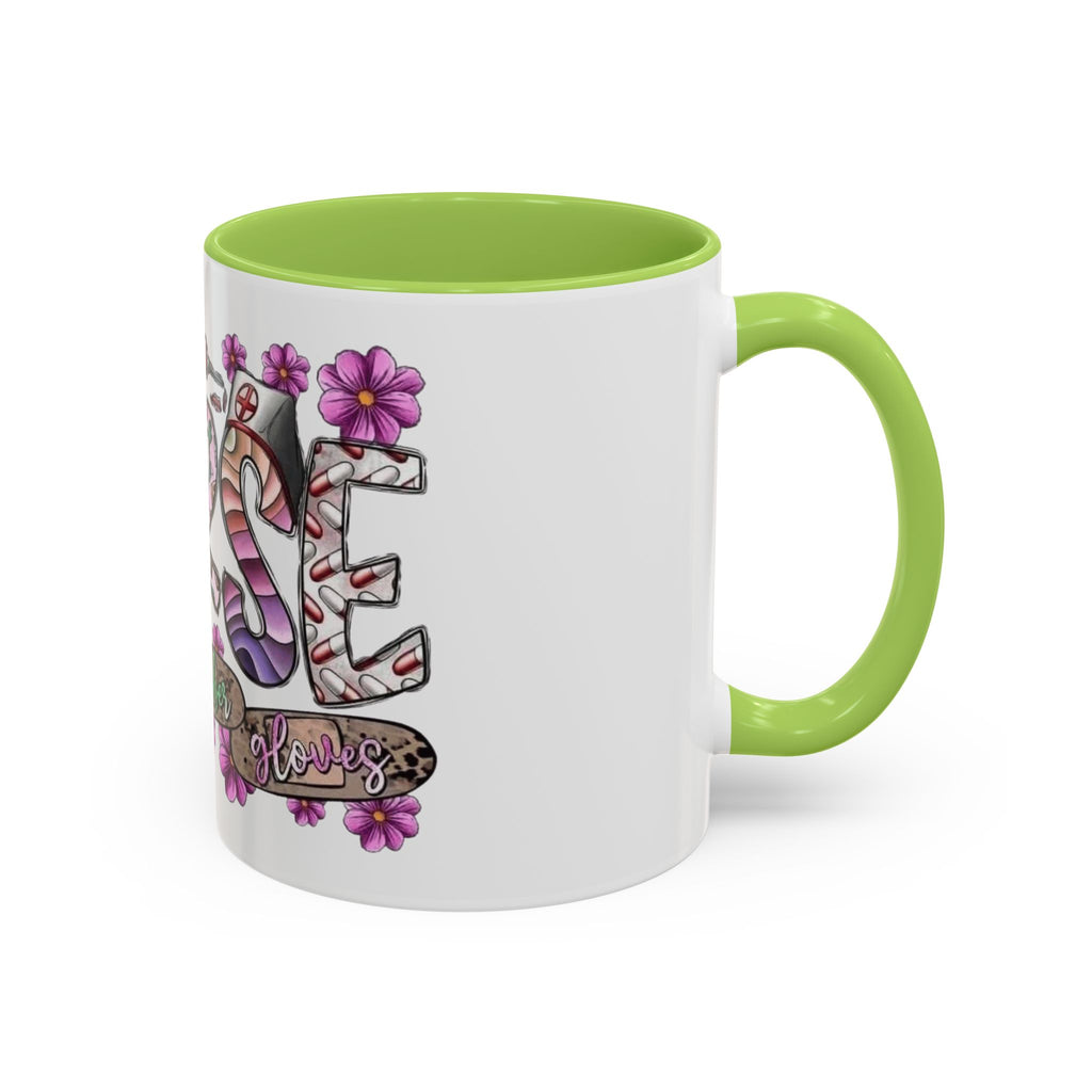 Nurse Love Coffee Mug  Cute Floral Medical Stethoscope & Syringe Design (11/15oz) Medical Christmas Mug
