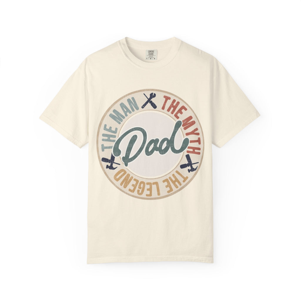 Dad Retro Badge T-Shirt — “Dad: The Man, The Myth, The Legend” Father’s Day Tee