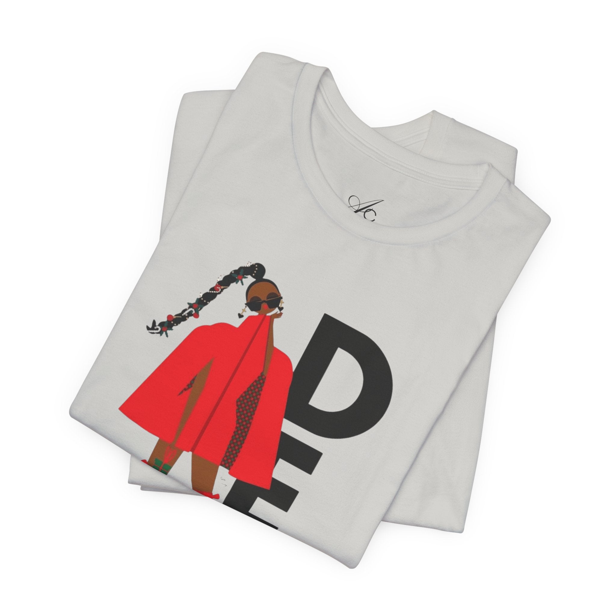 December Fashion Tee  Red Coat Model Graphic Shirt