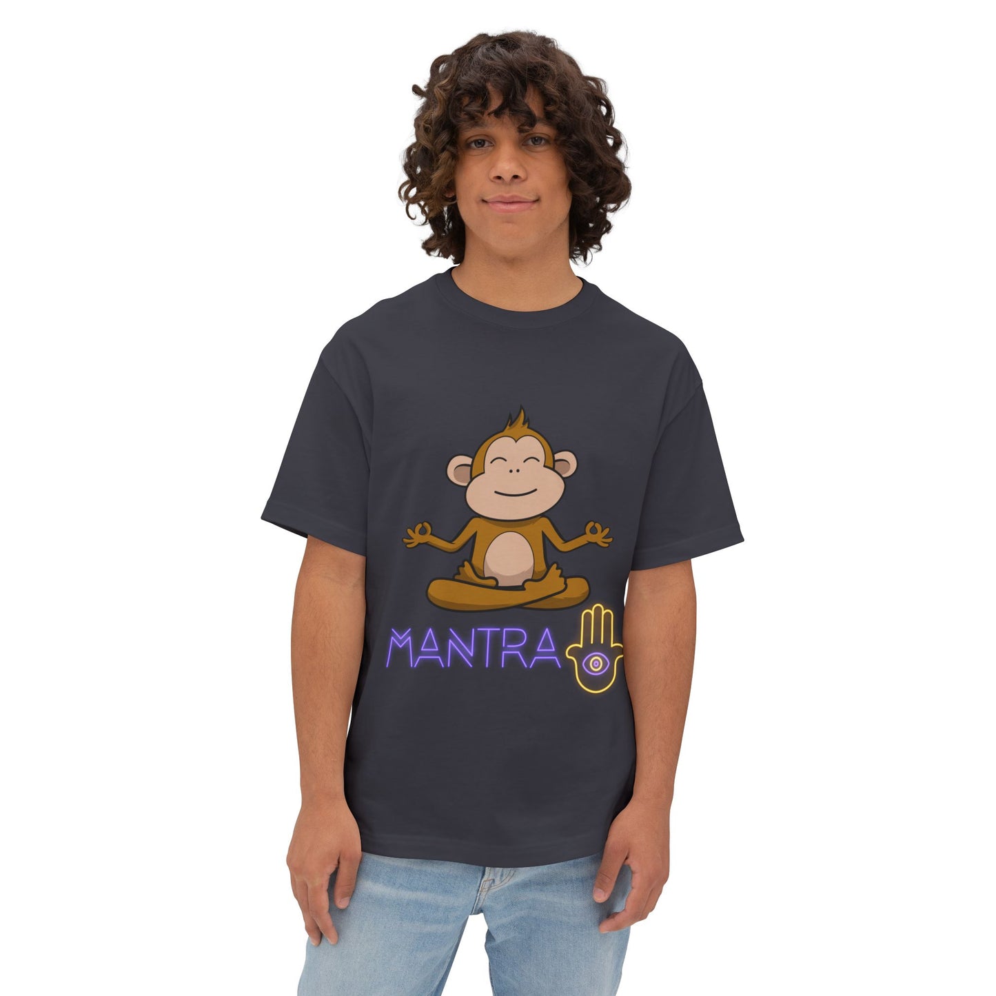 🧘‍♀️ Wear Your Peace. Mindful Monkey Graphic Tee | Unisex Boxy T-Shirt for Yoga Lovers, Gifts for Him/Her, Relaxation Apparel, Meditative Wear, Casual Streetwear