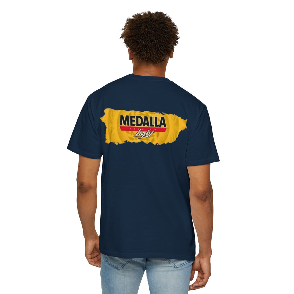 Medalla Light Puerto Rican Beer T-Shirt Coqui Frog Mascot Six-Pack Graphic Tee Puerto Rico’s Navidades
