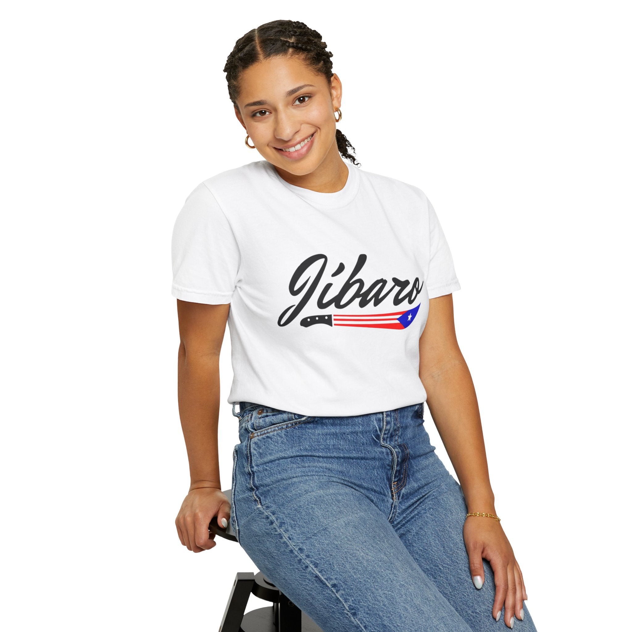 T-Shirt  "Jíbaro" Puerto Rican Heritage Tee (Back Machete  Sombrero de Paja Design) Puerto Rico’s Navidades