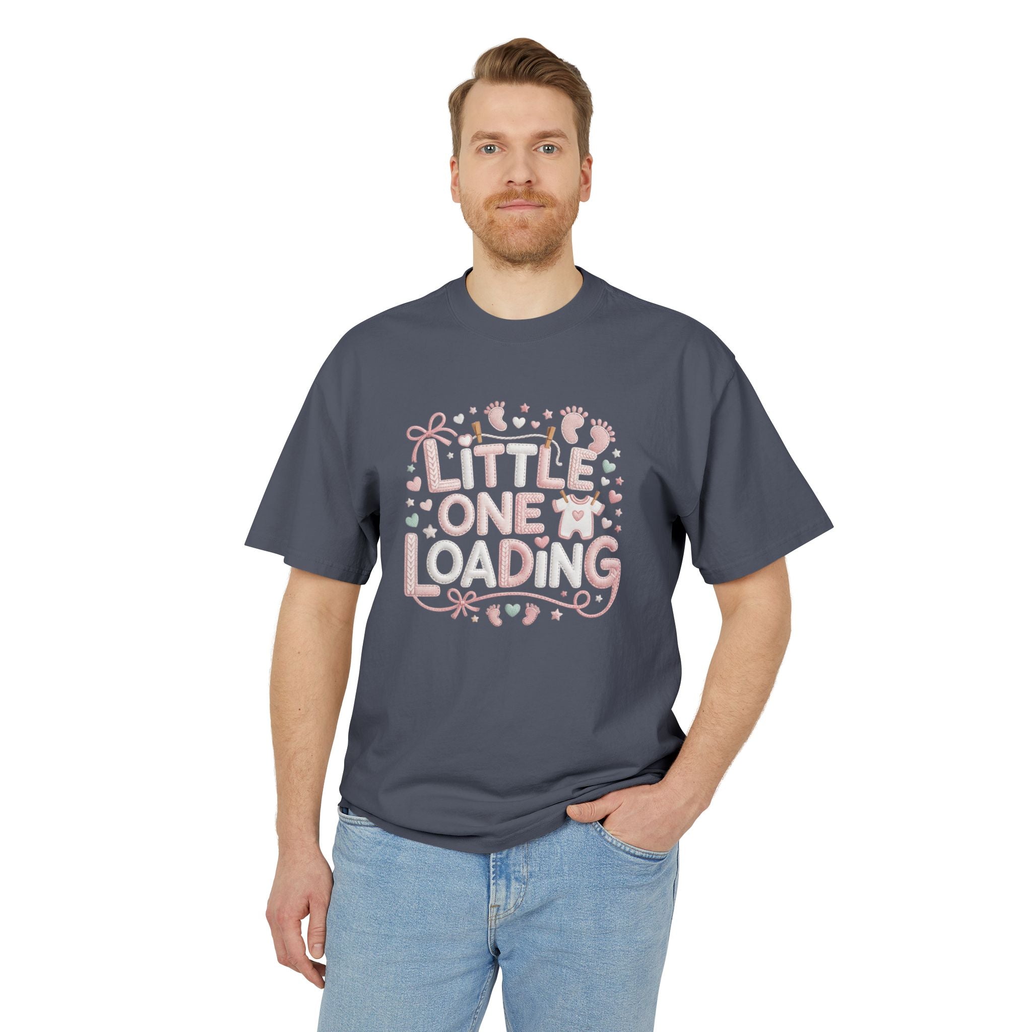 Pregnancy Announcement T‑Shirt  “Little One Loading” Cute Pastel Maternity Tee
