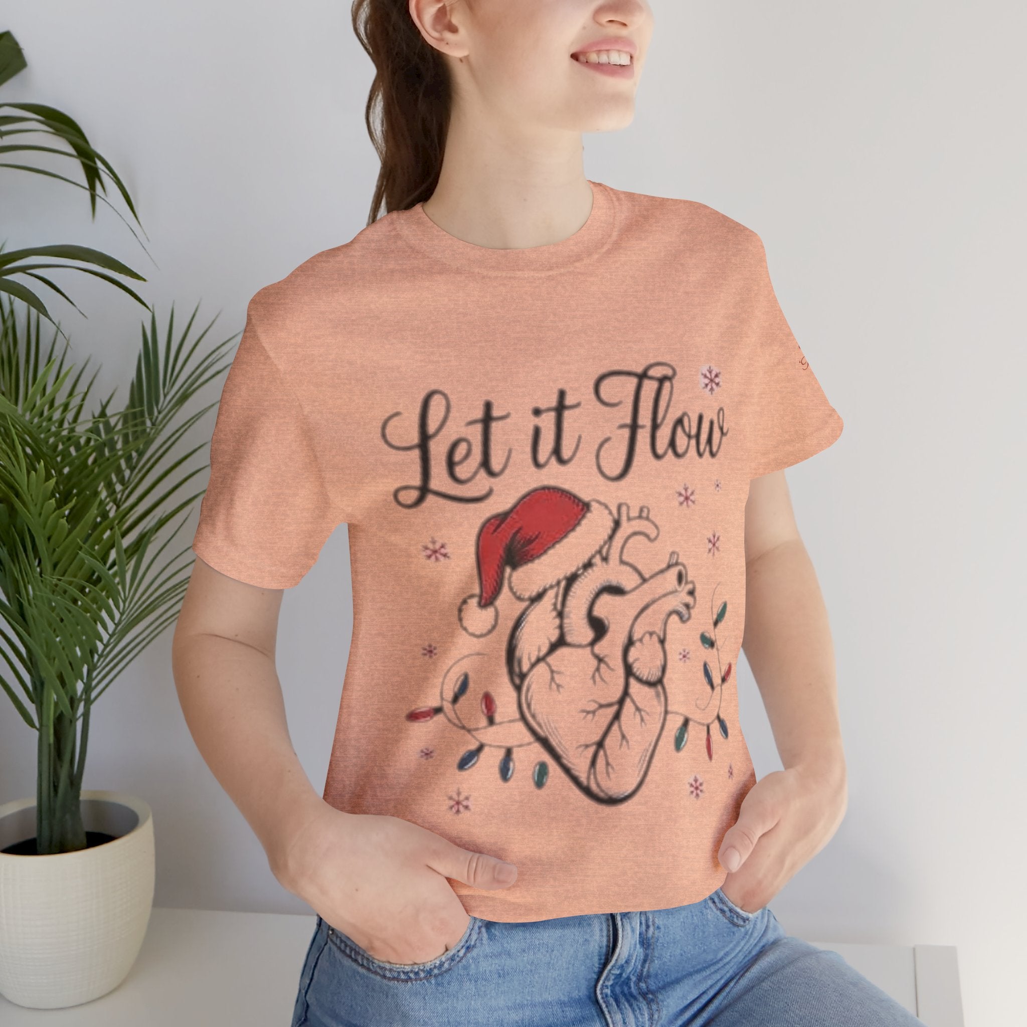 Let It Flow Heart Tee  Christmas Anatomical Heart Shirt