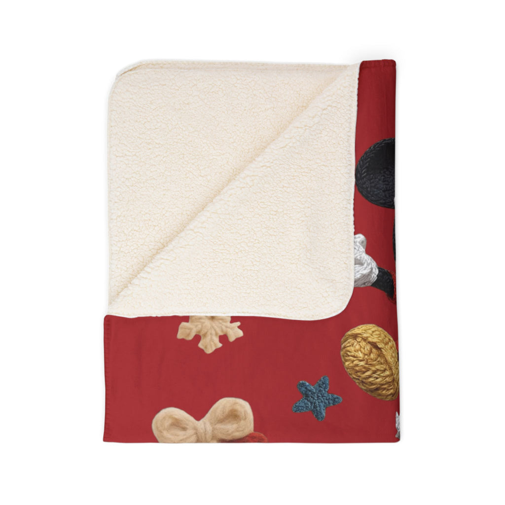 Winter Wonderland Cartoon Fleece Blanket Christmas Disney Fleece Sherpa Blanket  Mickey, Donald & Goofy Holiday Throw