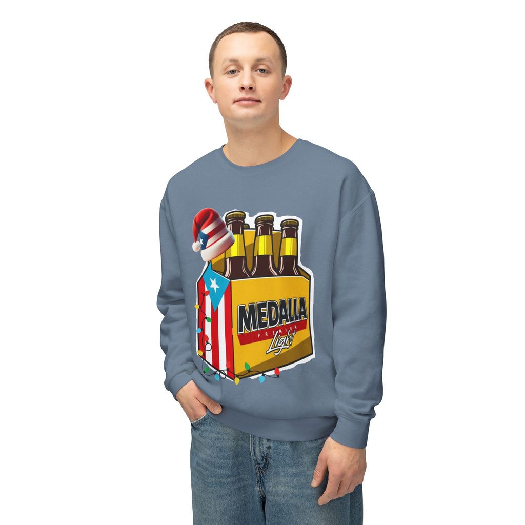 Medalla Light Puerto Rican Holiday Sweatshirt  Navidad Boricua Crewneck Puerto Rico Navidade