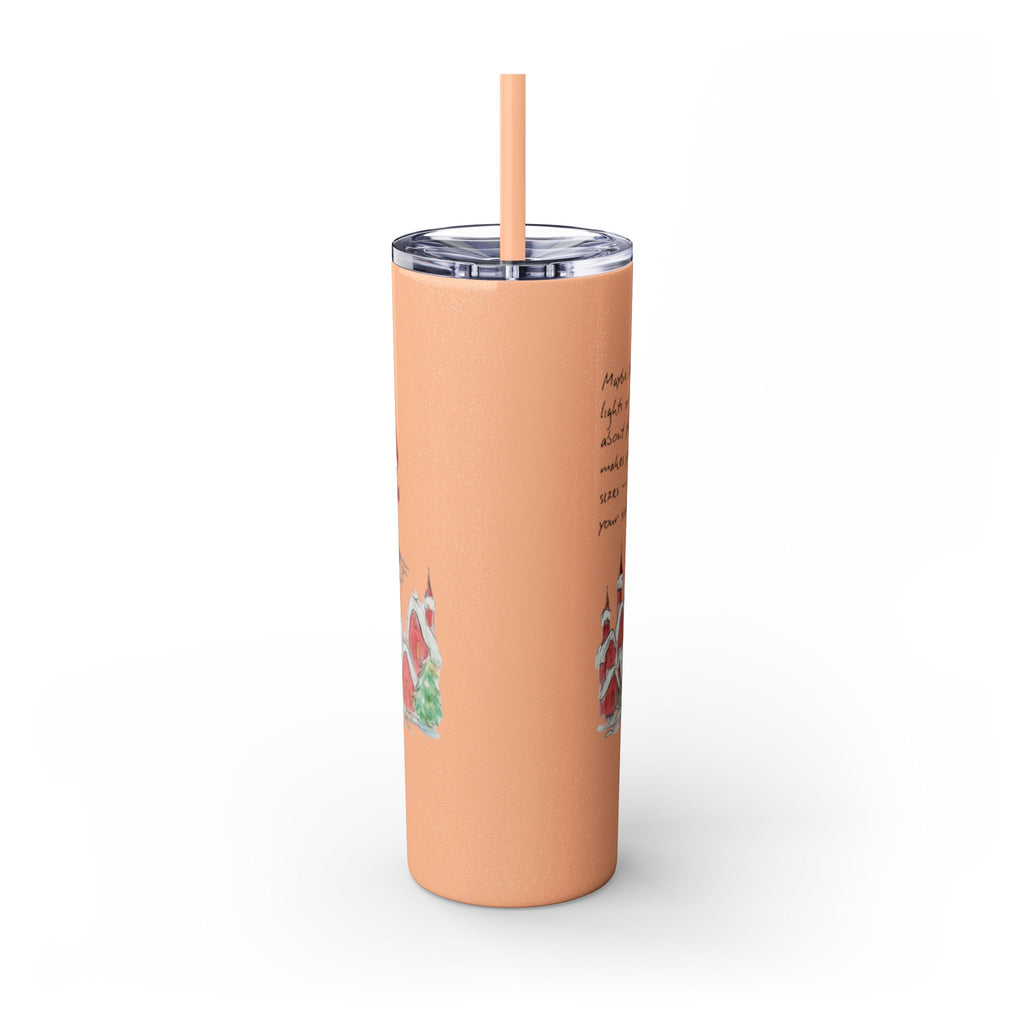 Grinch Christmas Skinny Tumbler with Straw — Dr. Seuss Holiday Quote Design, 20oz Christmas Mugs Collection