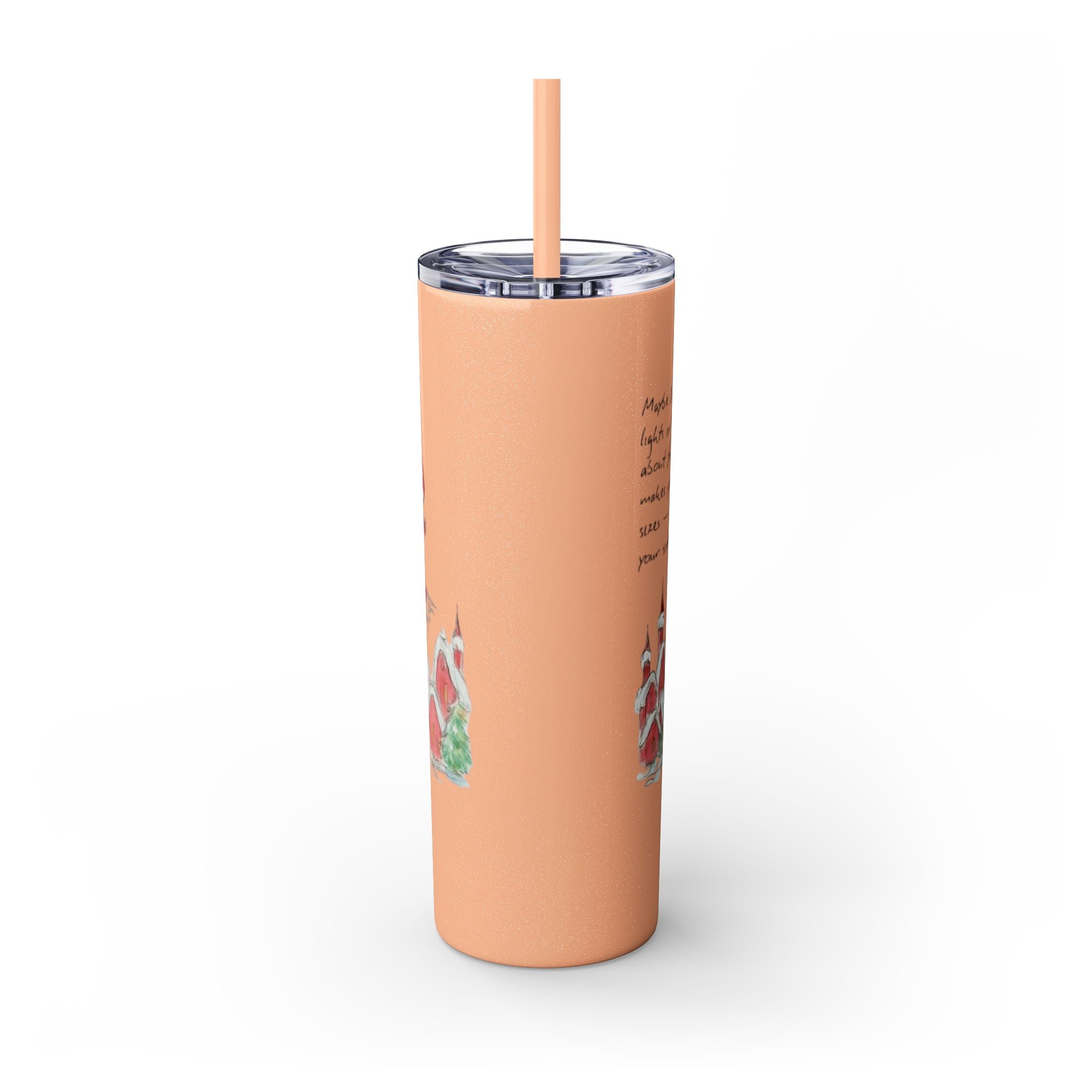 Grinch Christmas Skinny Tumbler with Straw — Dr. Seuss Holiday Quote Design, 20oz Christmas Mugs Collection