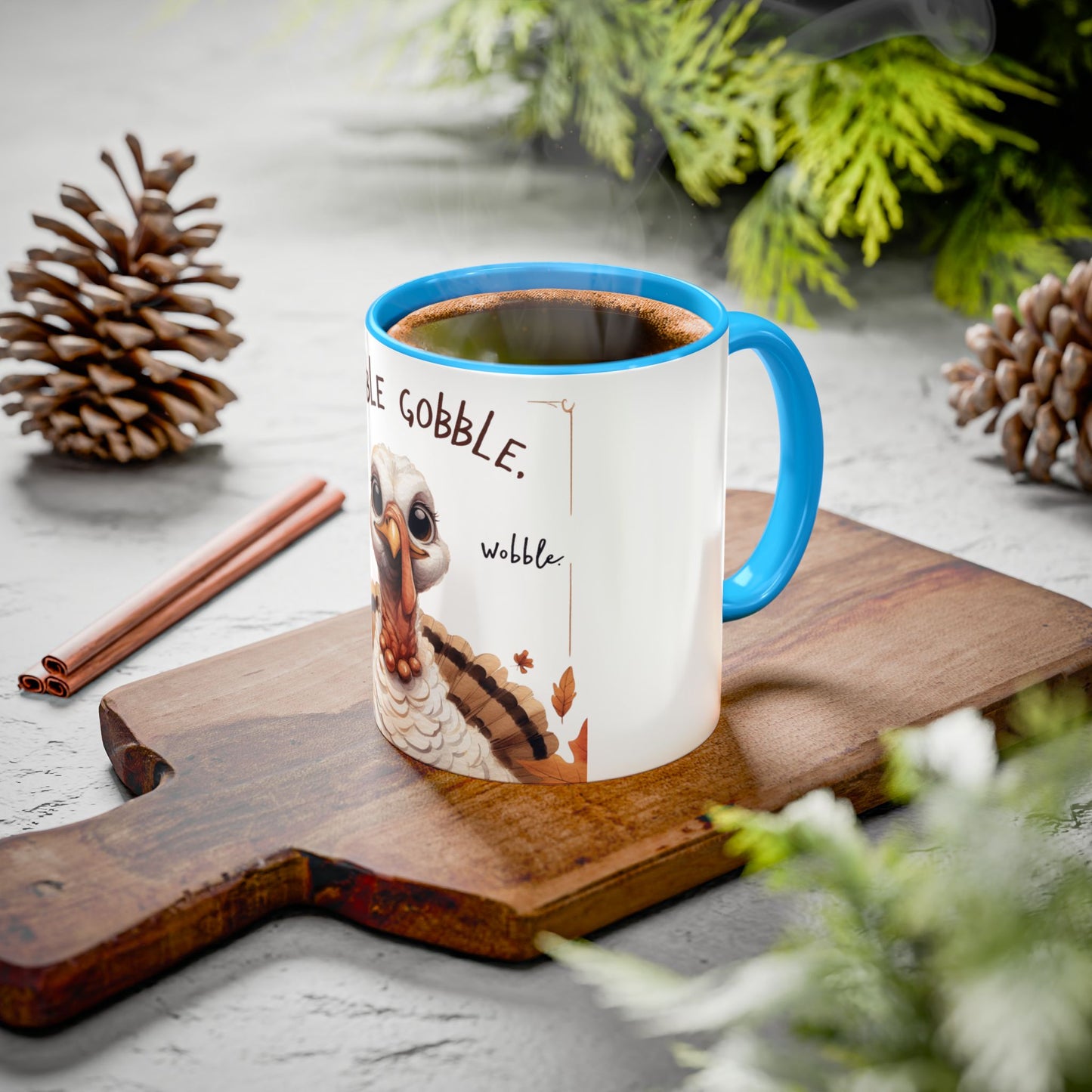 Mix cozy, aesthetic, and autumn-inspired sayings 🍁 Whimsical Thanksgiving Mug - Gobble Gobble Design