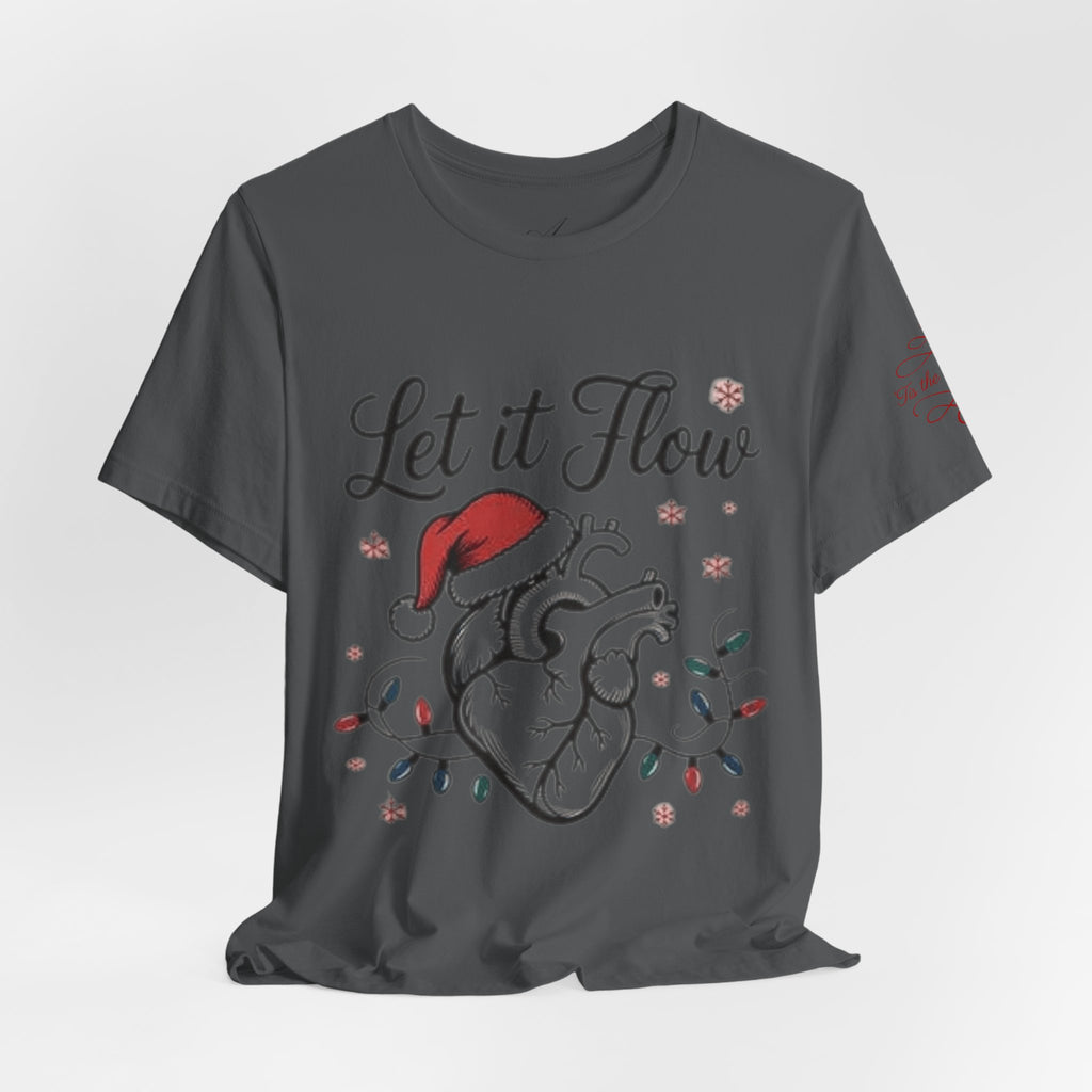 Let It Flow Heart Tee  Christmas Anatomical Heart Shirt