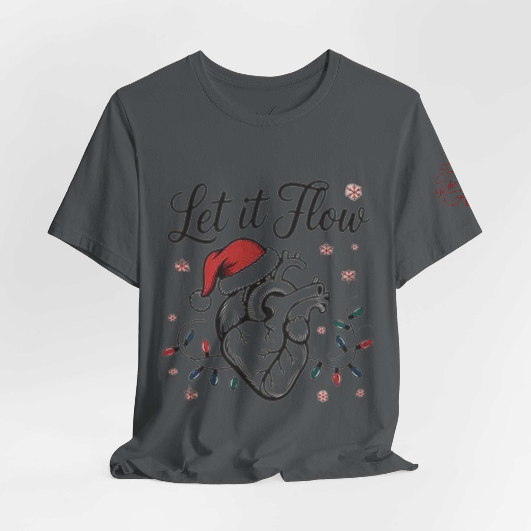 Let It Flow Heart Tee  Christmas Anatomical Heart Shirt