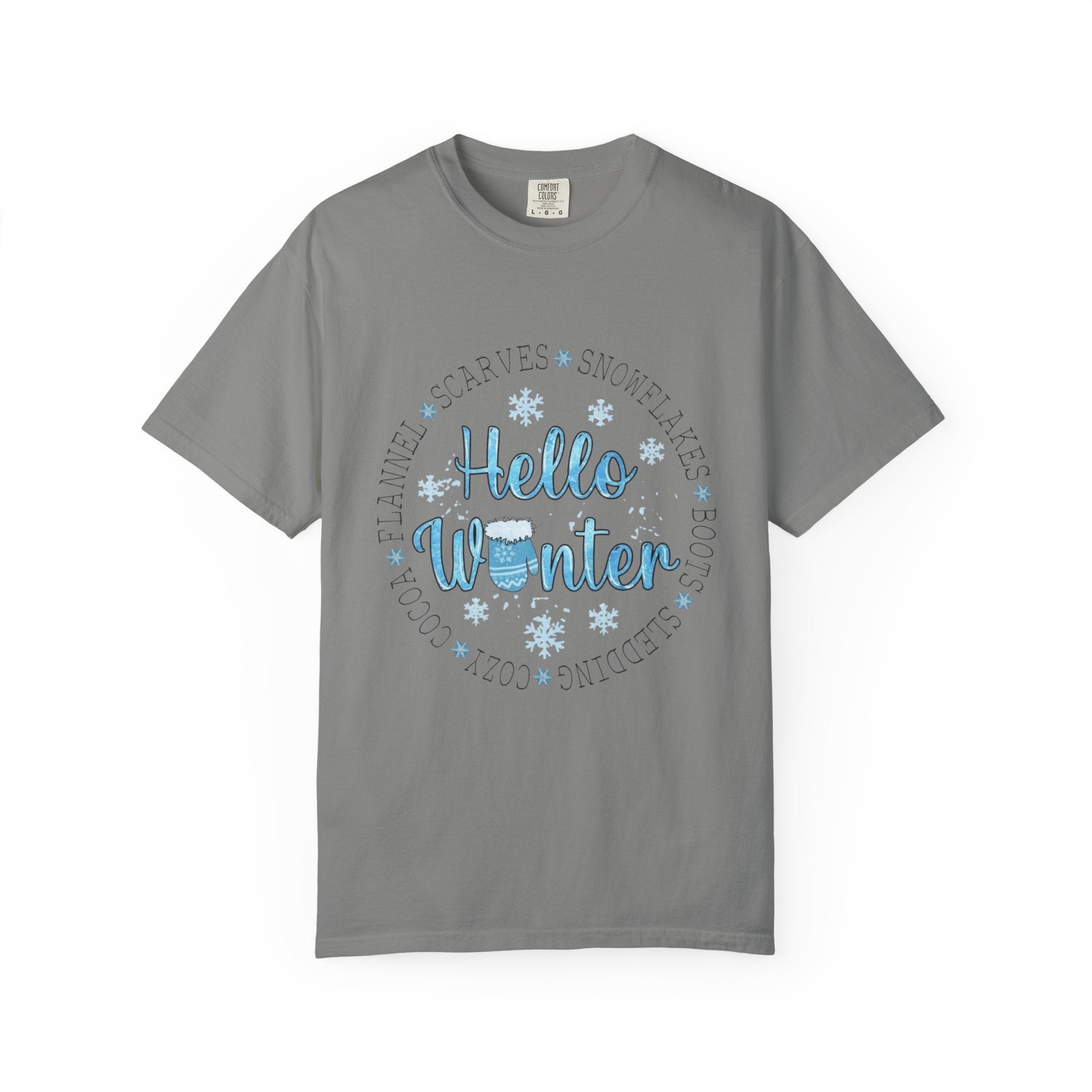 Hello Winter T‑Shirt  Cozy Snowflake Holiday Tee Christmas T-Shirts and Sweatshirts Collection