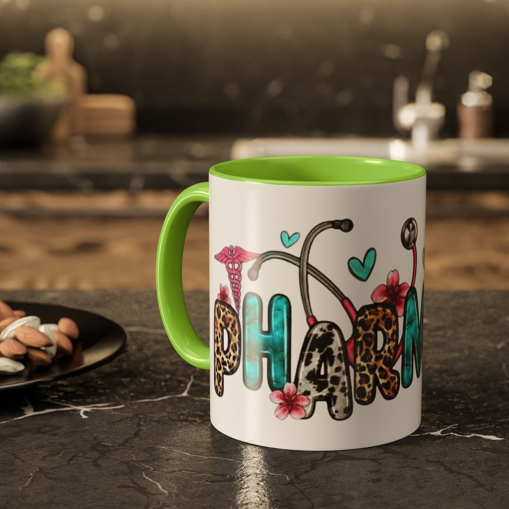 Pharmacy Nurse Coffee Mug — Cute Leopard & Teal Medical Design (11oz/15oz)Christmas mug for all healthcare heroes