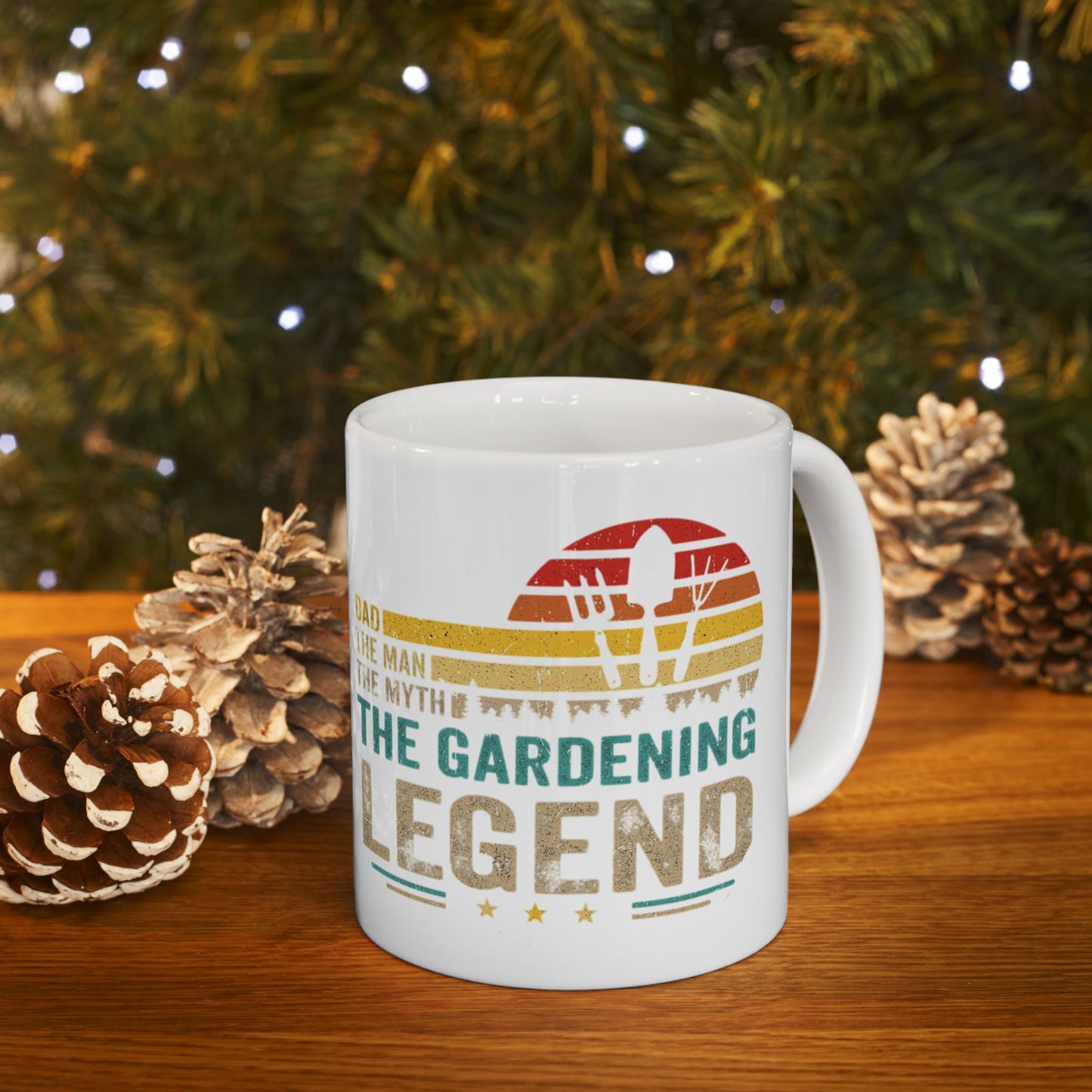 Gardening Legend Ceramic Mug for Dads, Funny Gift for Gardeners, 11oz 15oz Mug, Unique Fathers Day Present, Colorful Coffee Cup