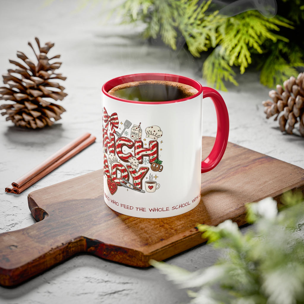 Lunch Lady Mug "Cafeteria Hero Who Feeds the Whole School With Love" | 11oz/15oz Gift  School Staff Christmas Mug Collection