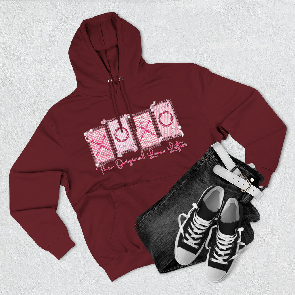 Hoodie  Pink XOXO Three Panel Love Letters Fleece Hoodie