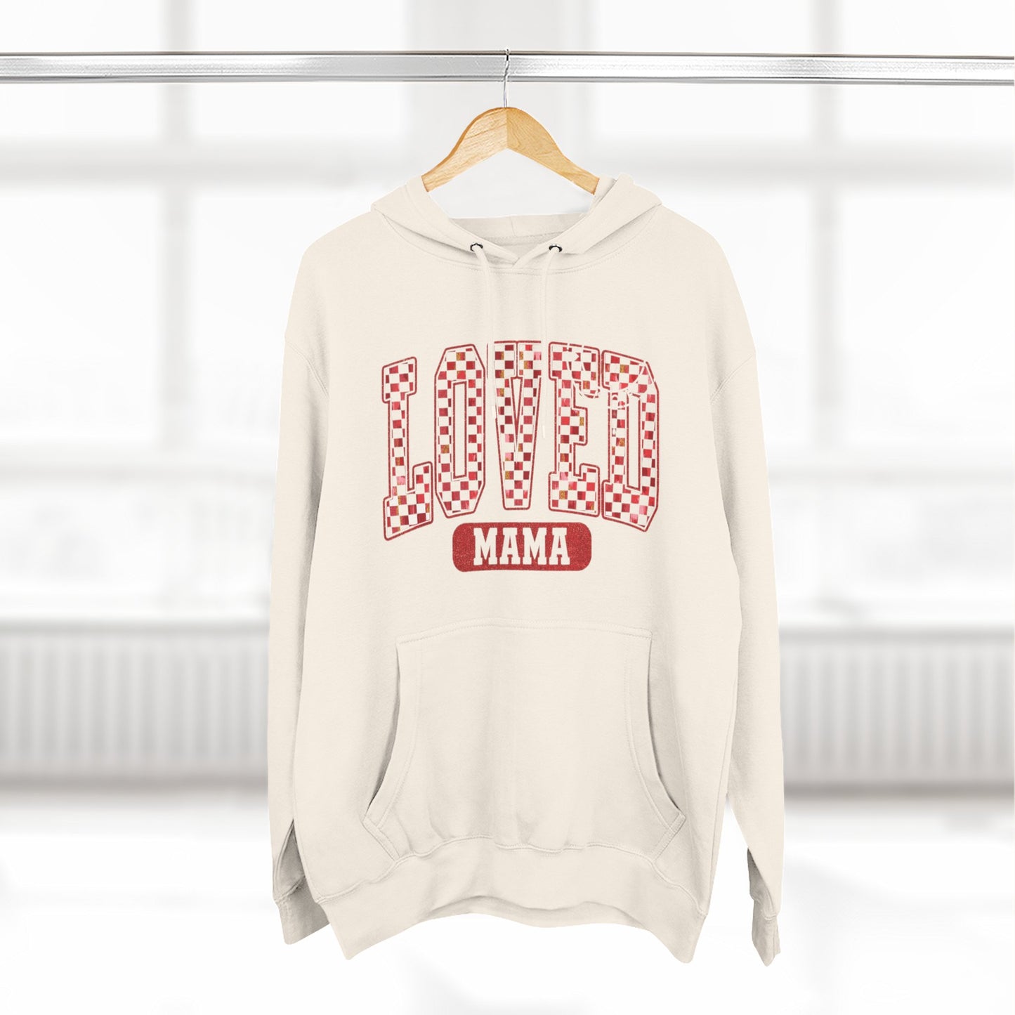 Hoodie  Loved Mama Checkerboard Graphic Hoodie