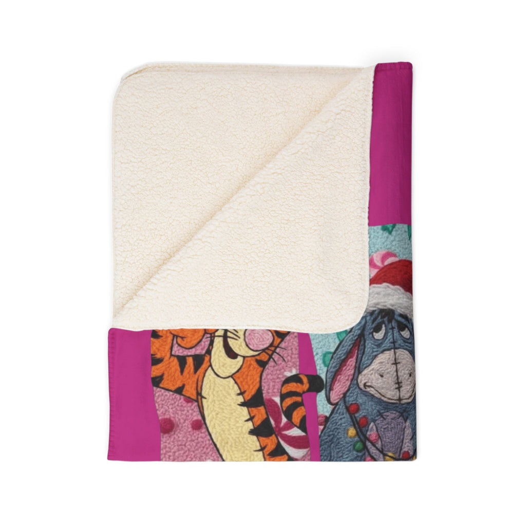 Winnie the Pooh Merry Christmas Fleece Sherpa Blanket