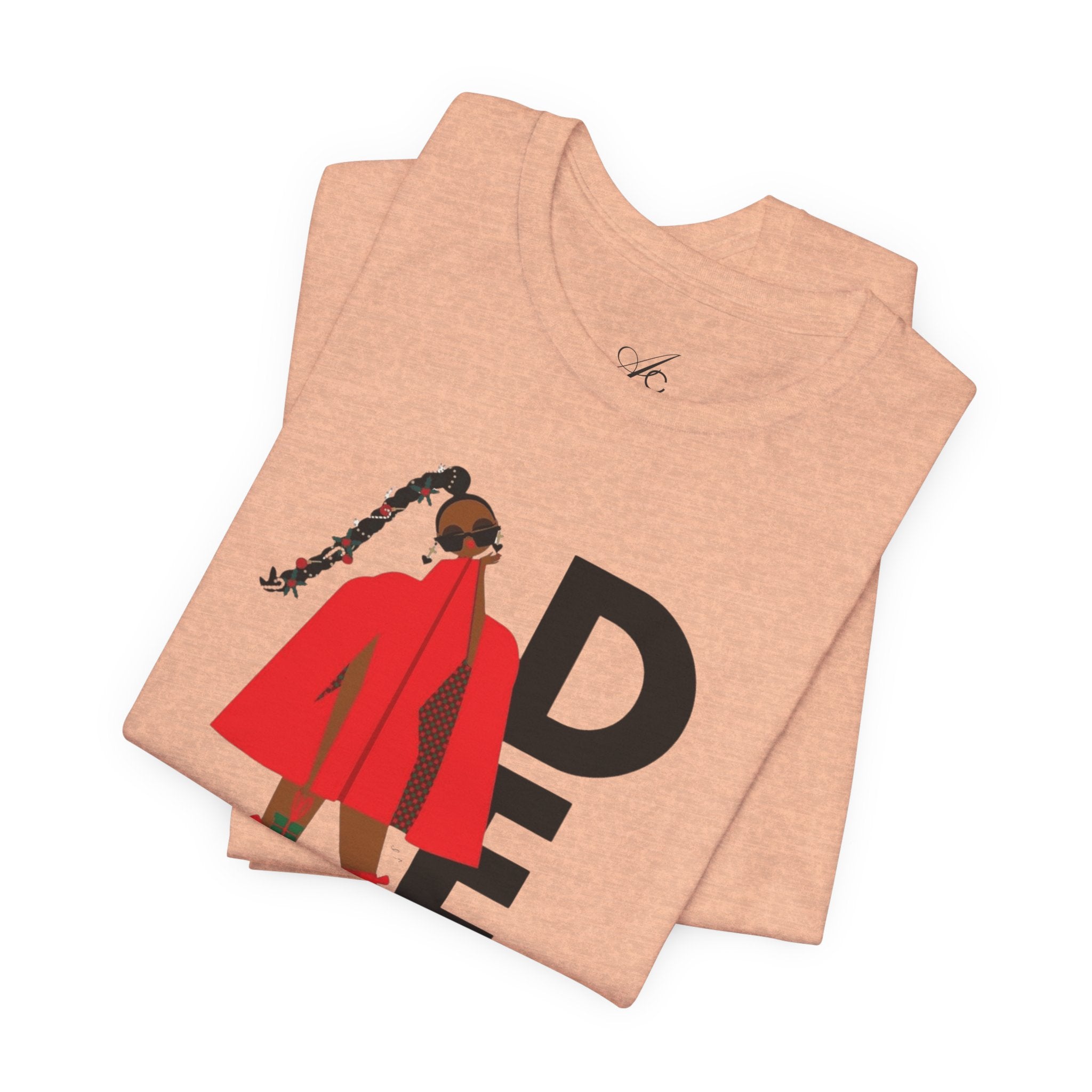 December Fashion Tee  Red Coat Model Graphic Shirt