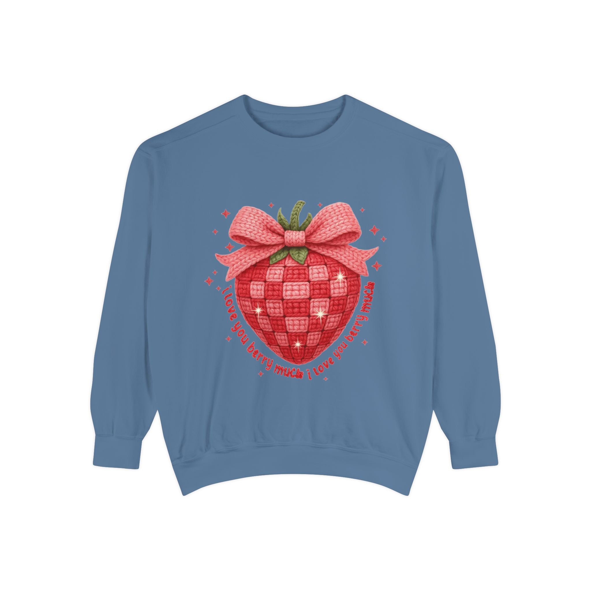 Strawberry Bow Sweatshirt  "I Love You Berry Much" Cute Valentine Pullover