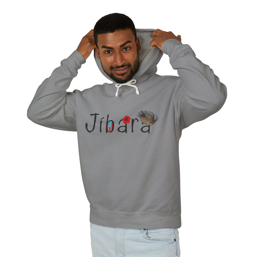 Jíbara Hoodie — Puerto Rican Heart Flag Lightweight Hooded Sweatshirt