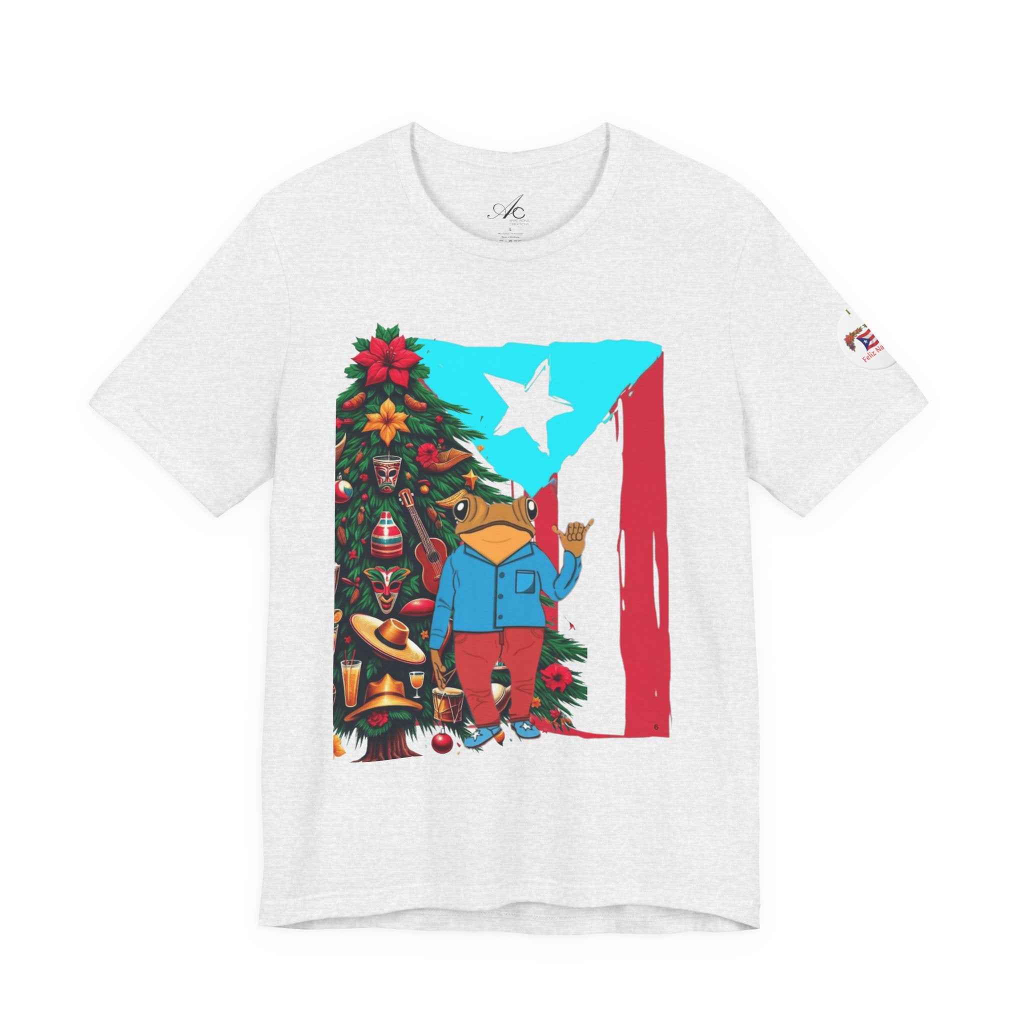 Puerto Rico Holiday T-Shirt  Coquí by Christmas Tree Graphic Puerto Rico’s Navidades