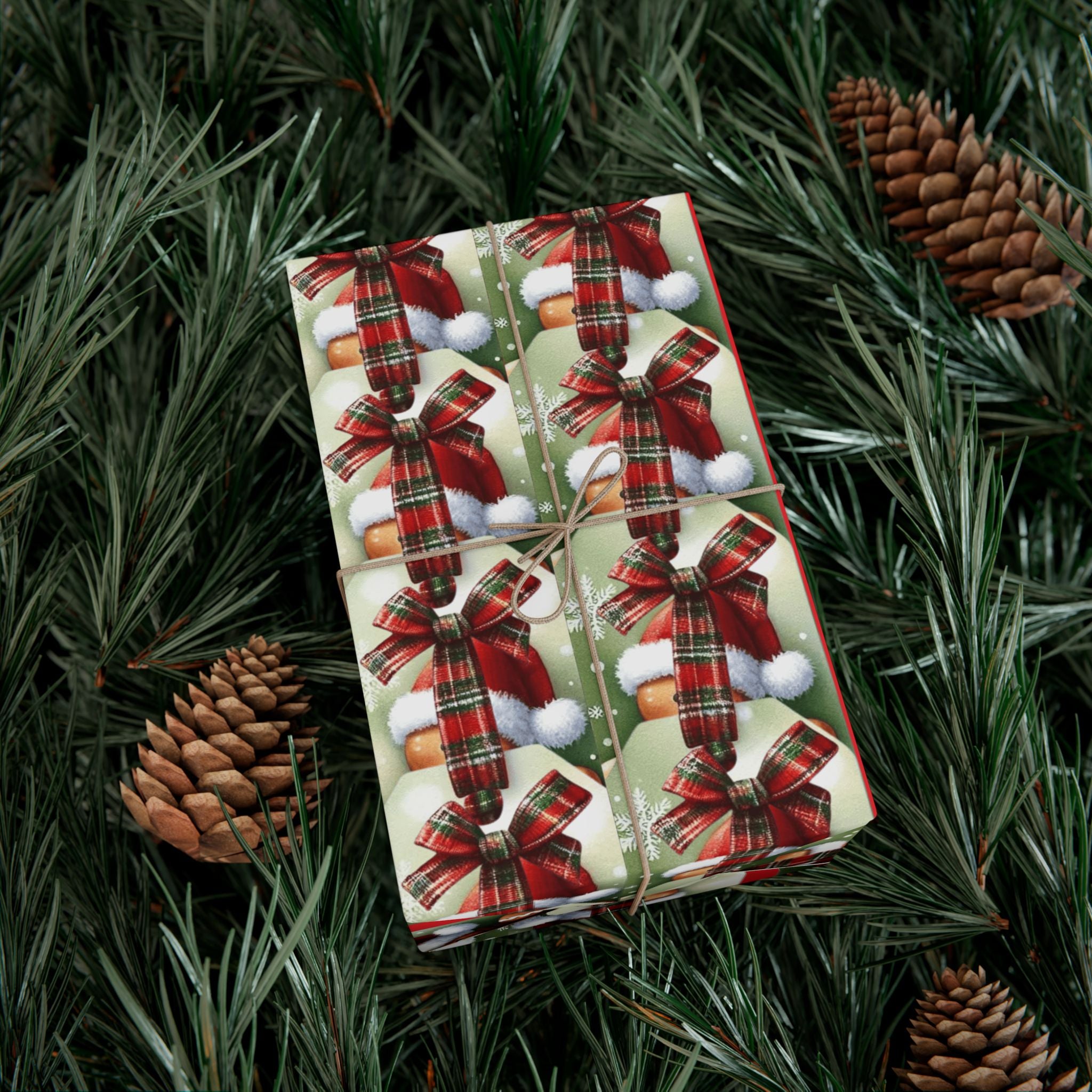 Christmas Gingerbread & Plaid Gift Wrap Paper – Holiday Present Wrapping Sheets