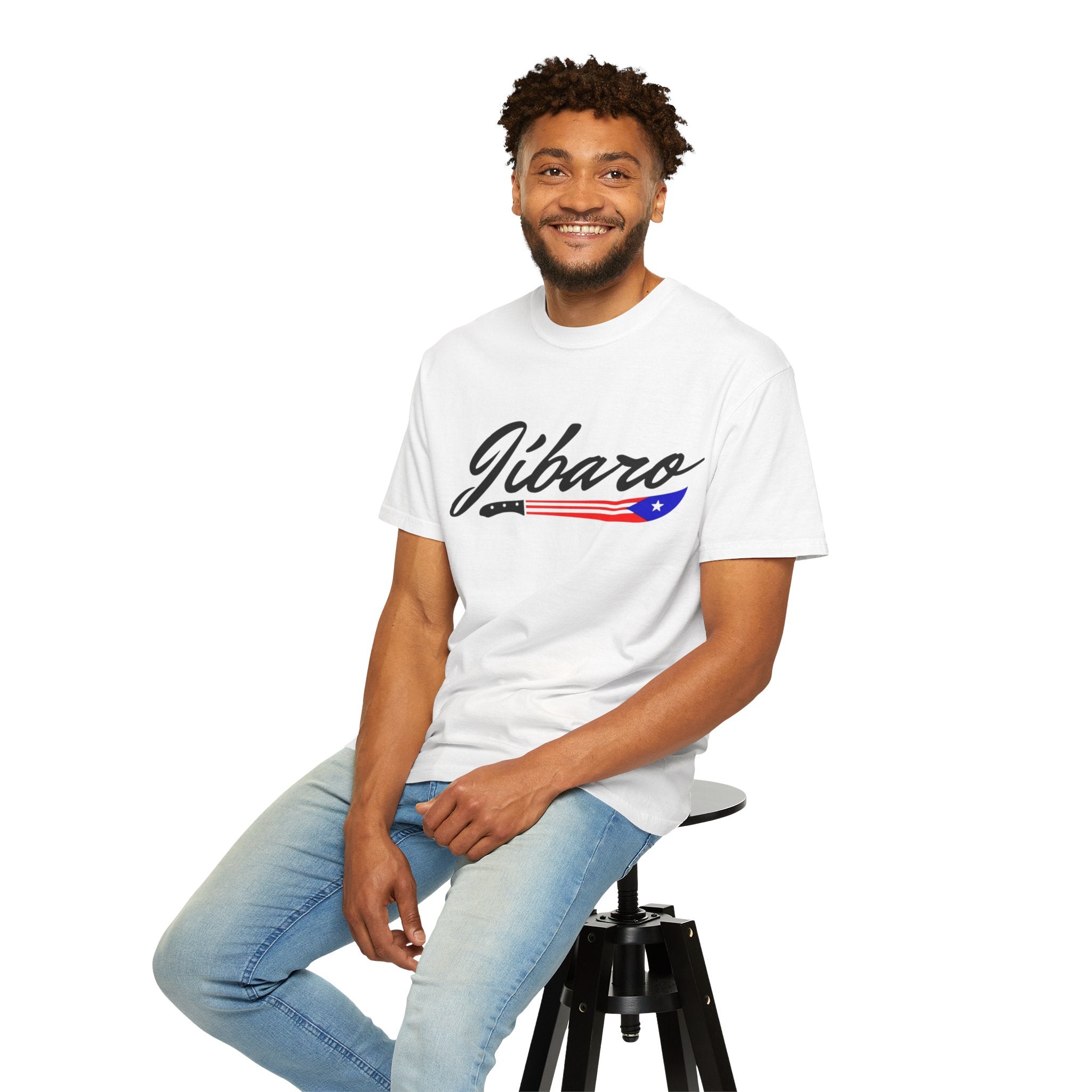 T-Shirt  "Jíbaro" Puerto Rican Heritage Tee (Back Machete  Sombrero de Paja Design) Puerto Rico’s Navidades